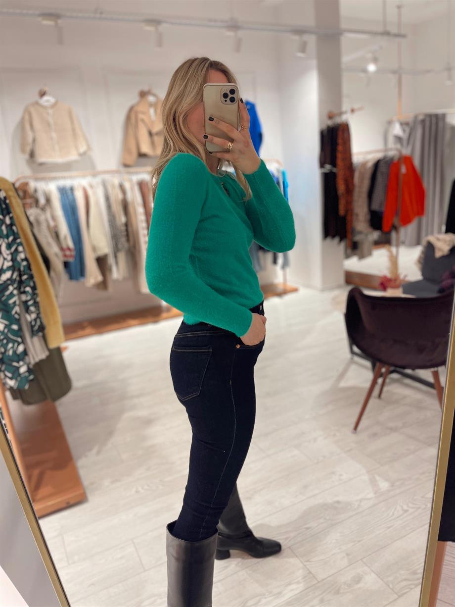 Lacivert Likralı Yüksek Bel Skinny Jean
