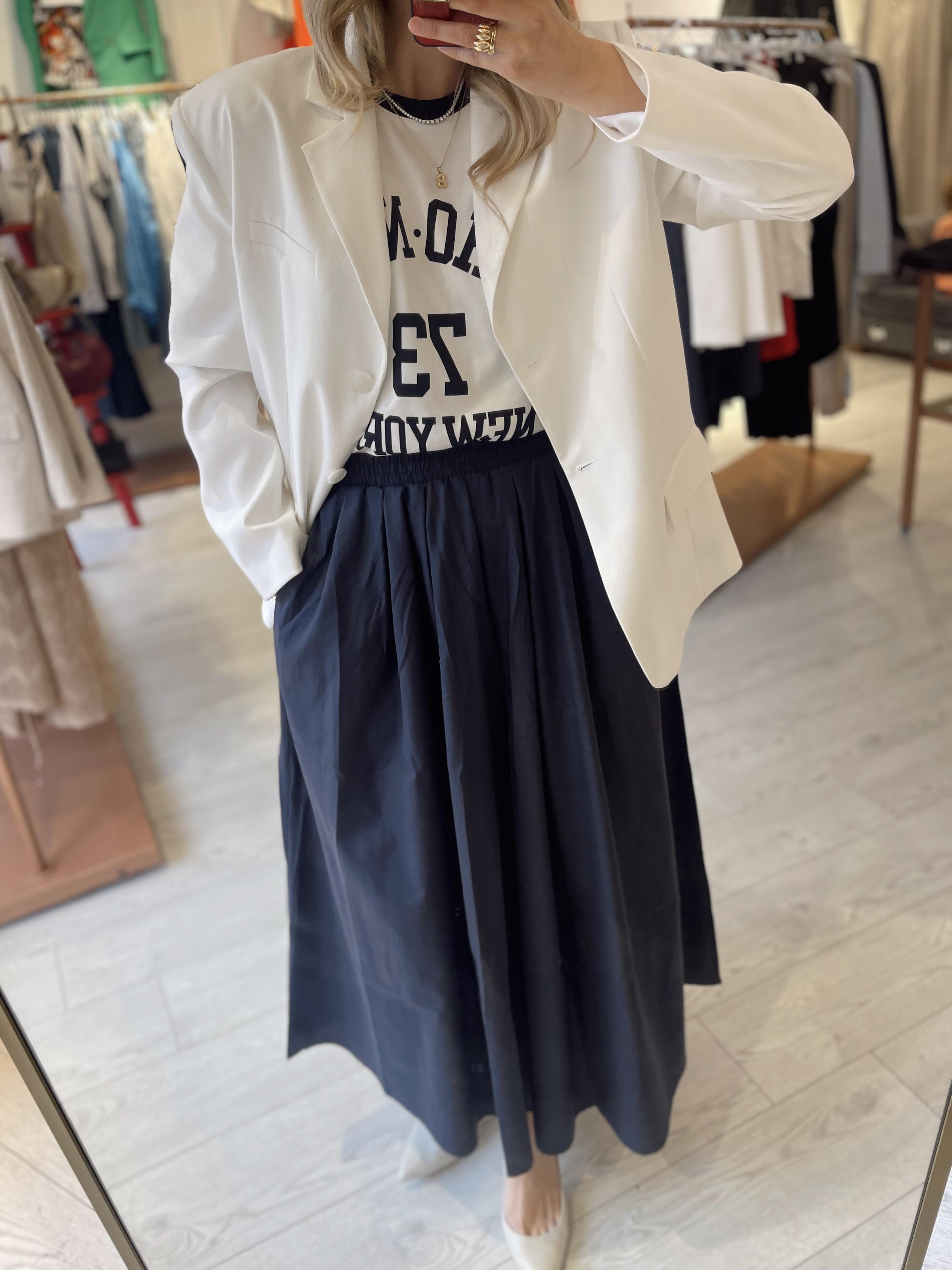 Lacivert Maxi Boy Cepli Poplin Etek · 3