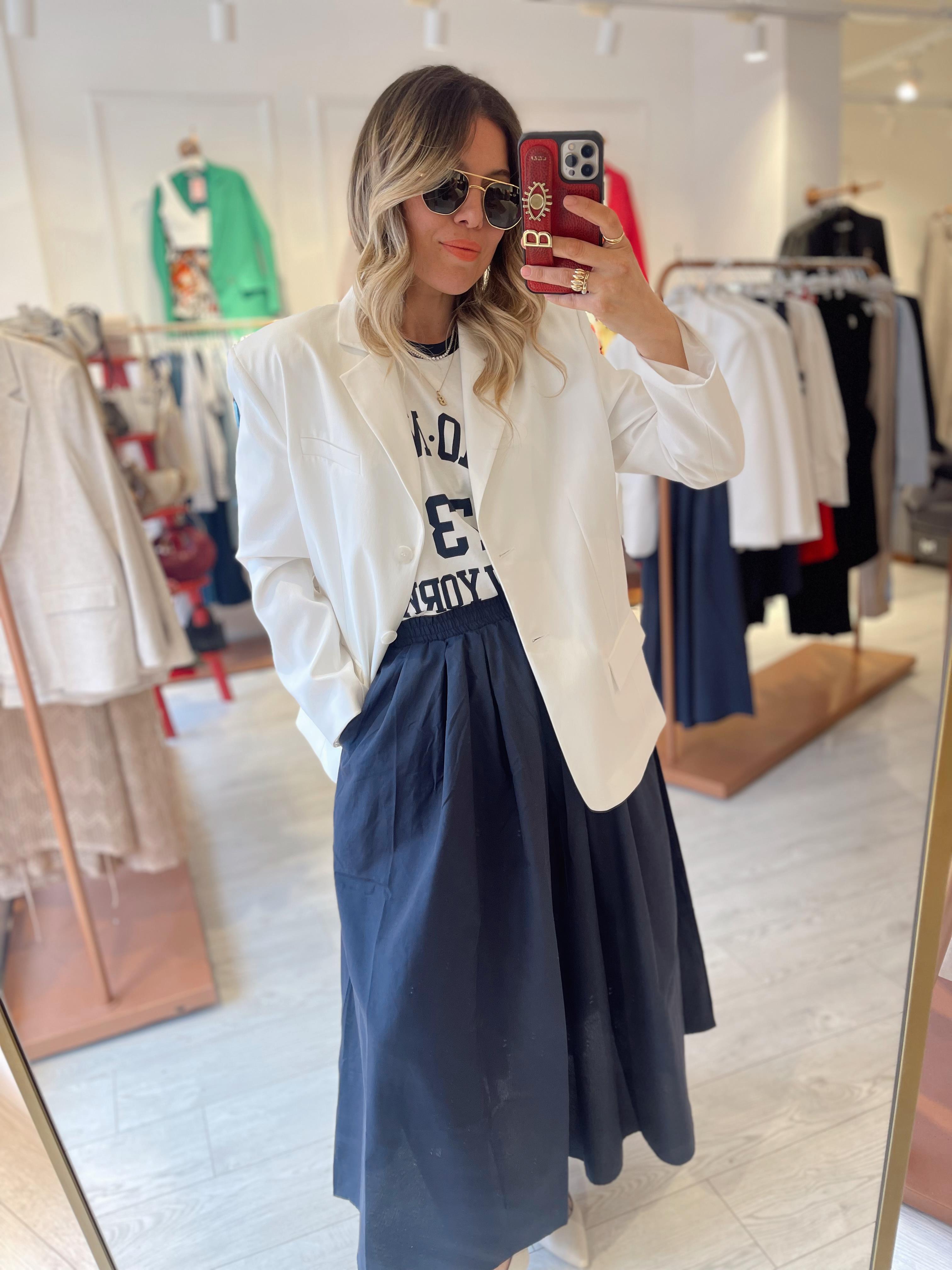 Lacivert Maxi Boy Cepli Poplin Etek · 5