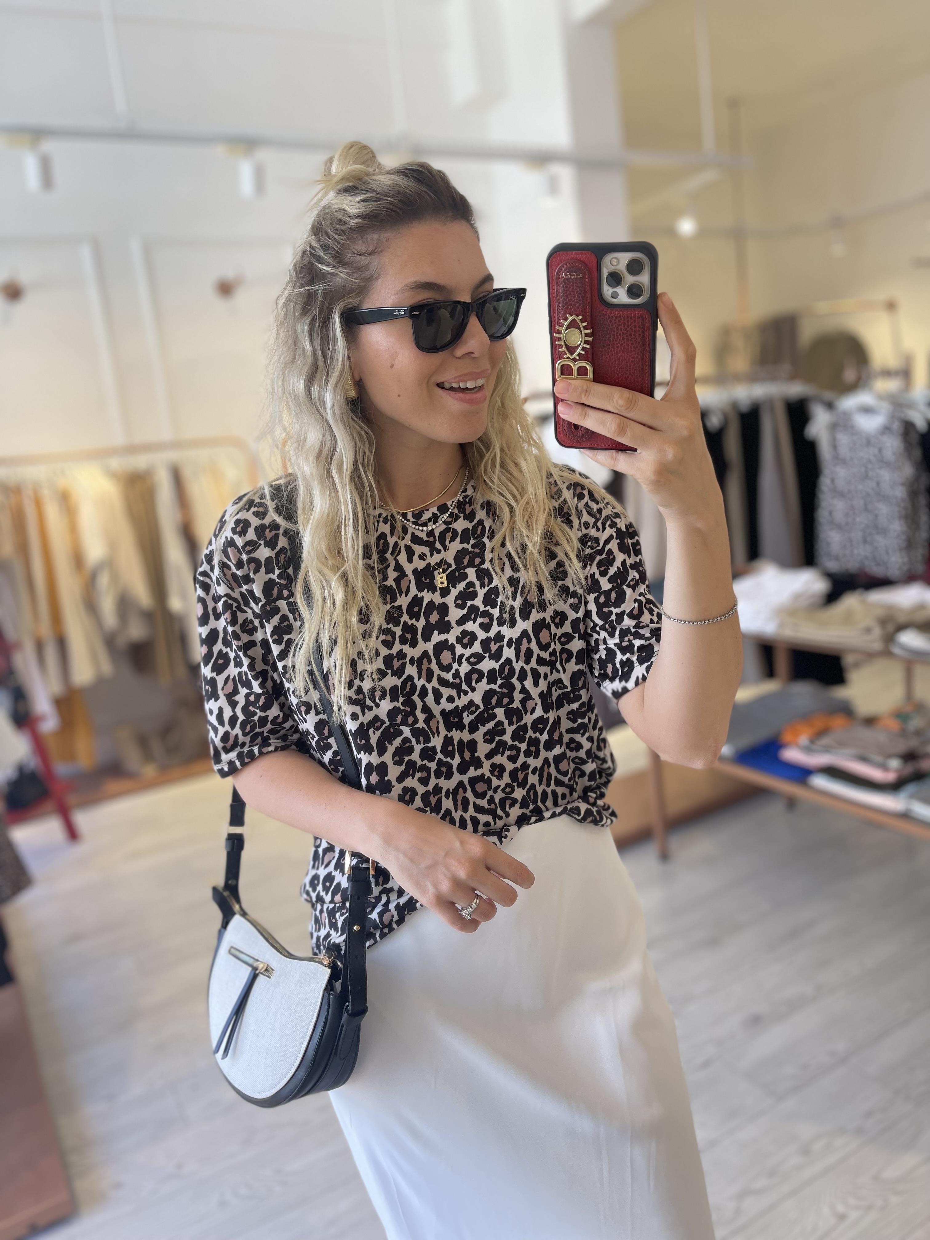 Leopar Bisiklet Yaka Tshirt