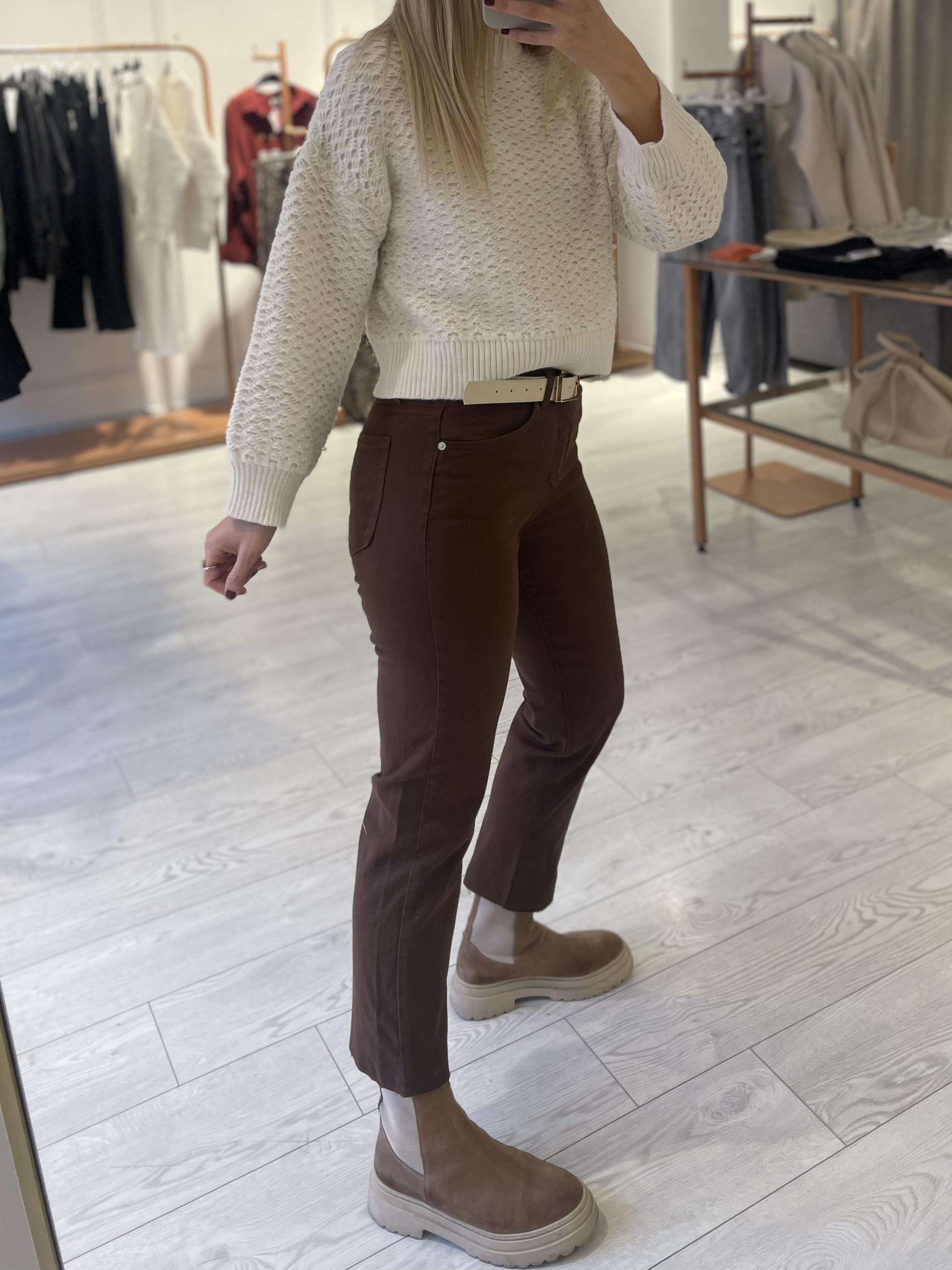 Linda kahverengi Likralı Boyfit Jean · 3