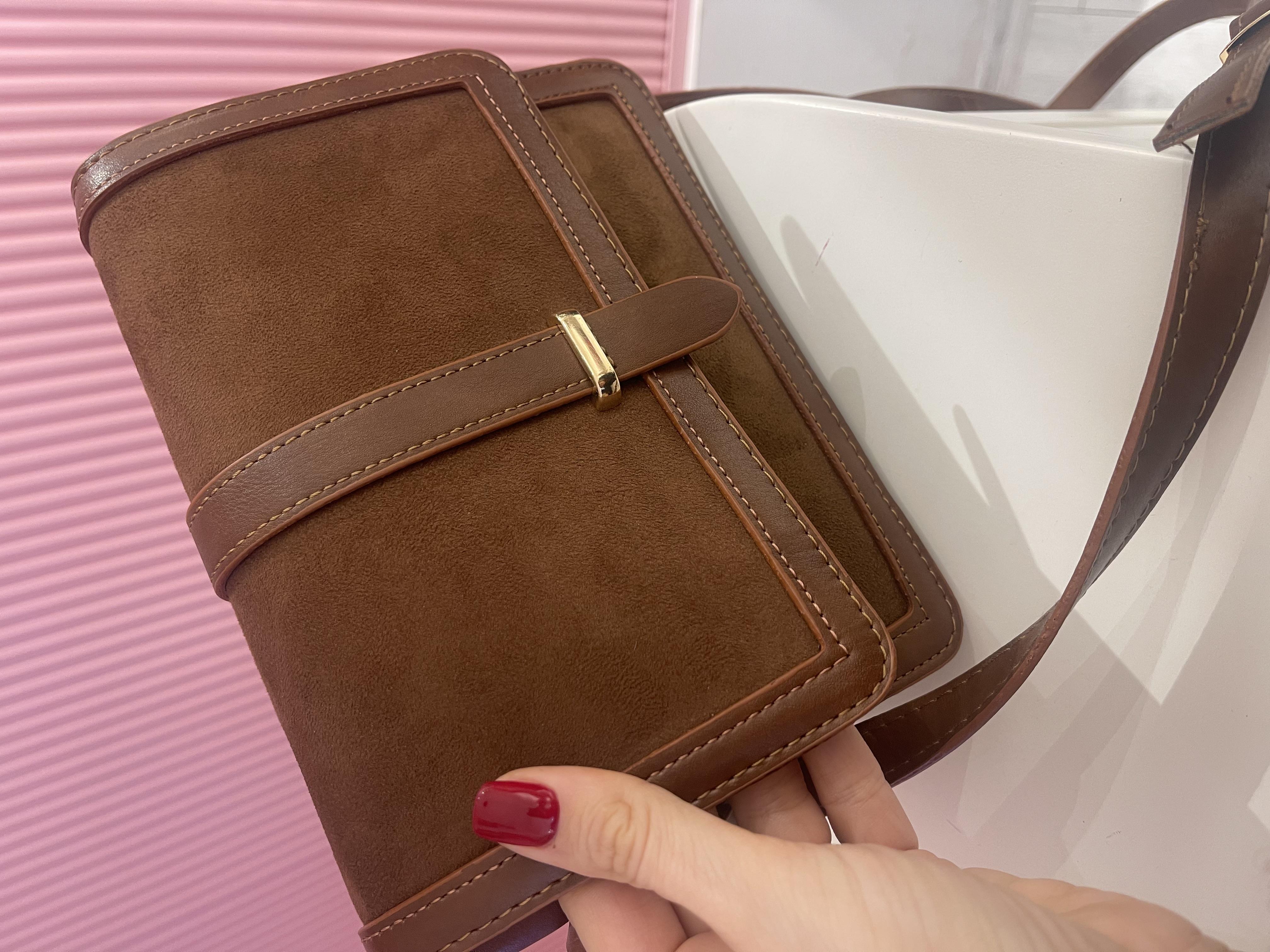 Loli Kahve Süet Kare Çanta