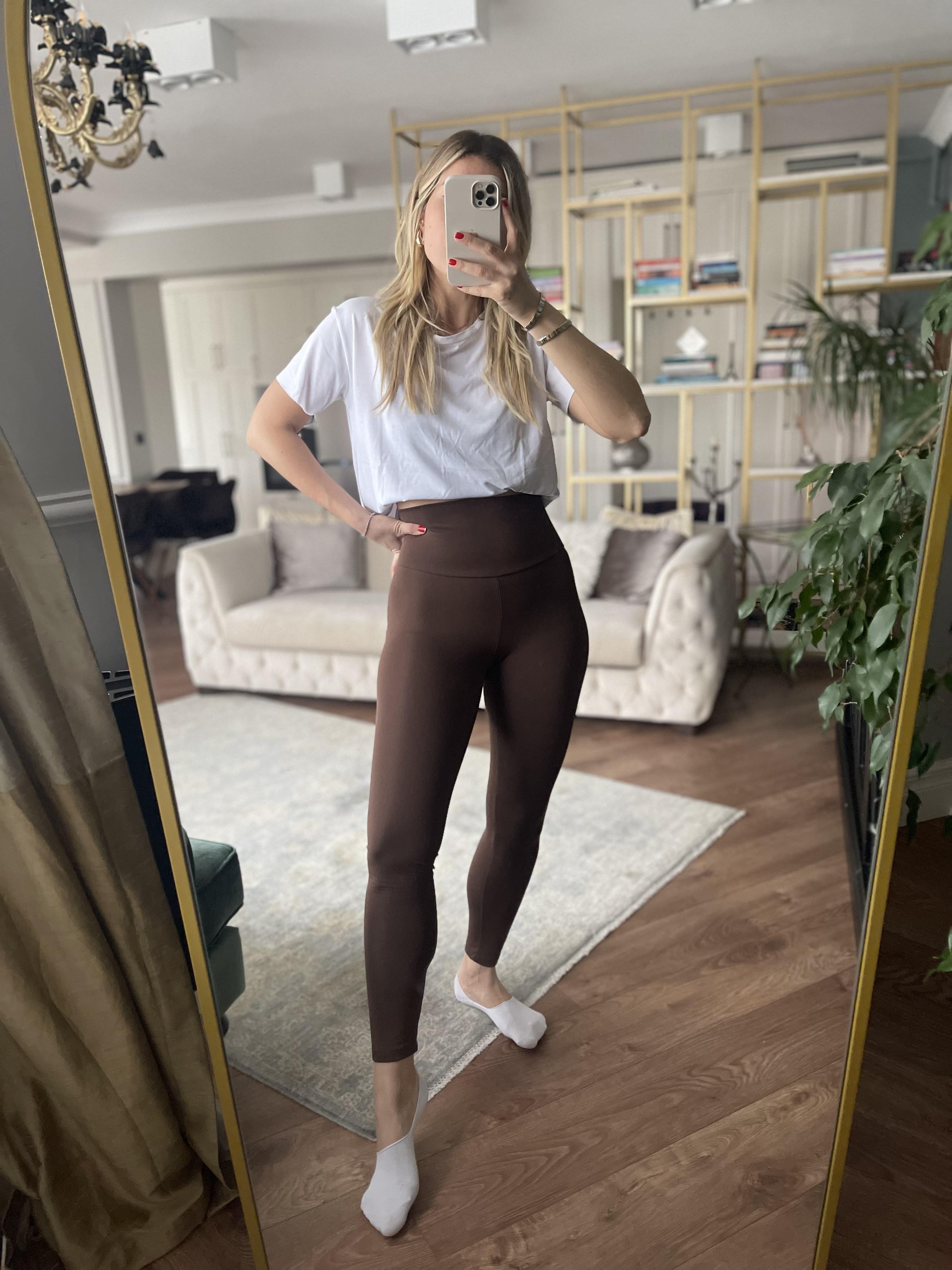 Marka Model Şardonlu Fit Tayt Kahverengi