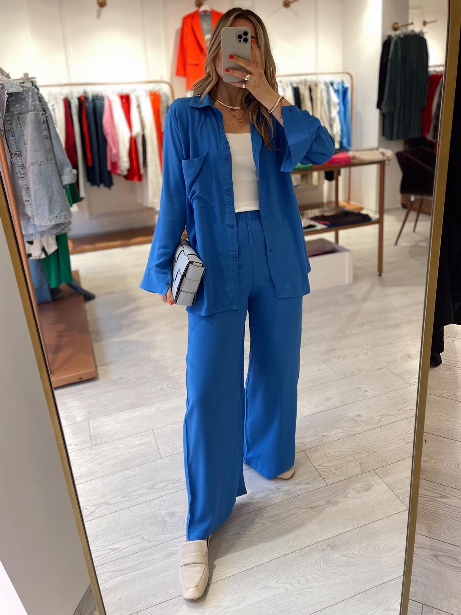 Mavi Pamuk Viskon Takım