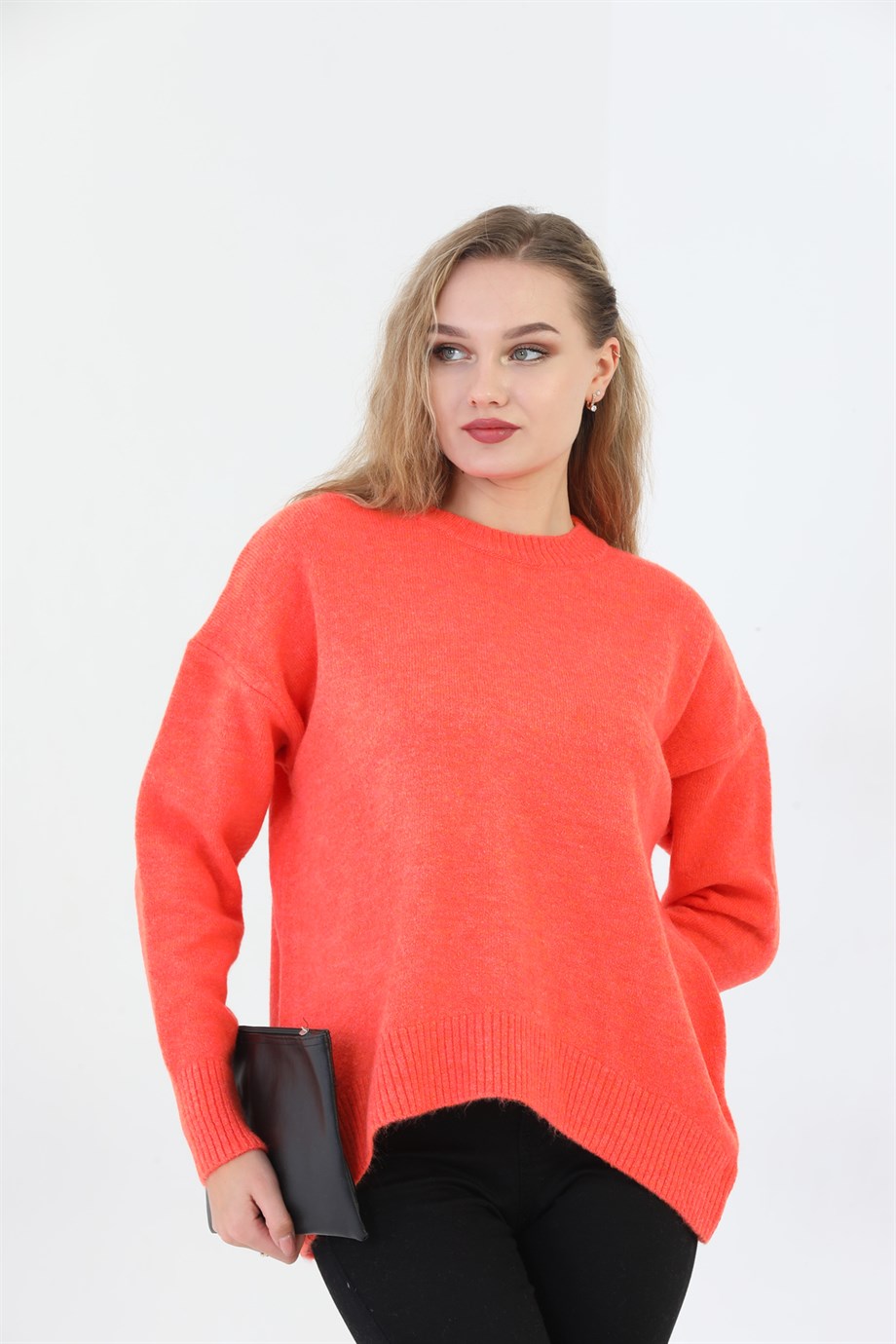 Nar Çiçeği Oversize Kazak