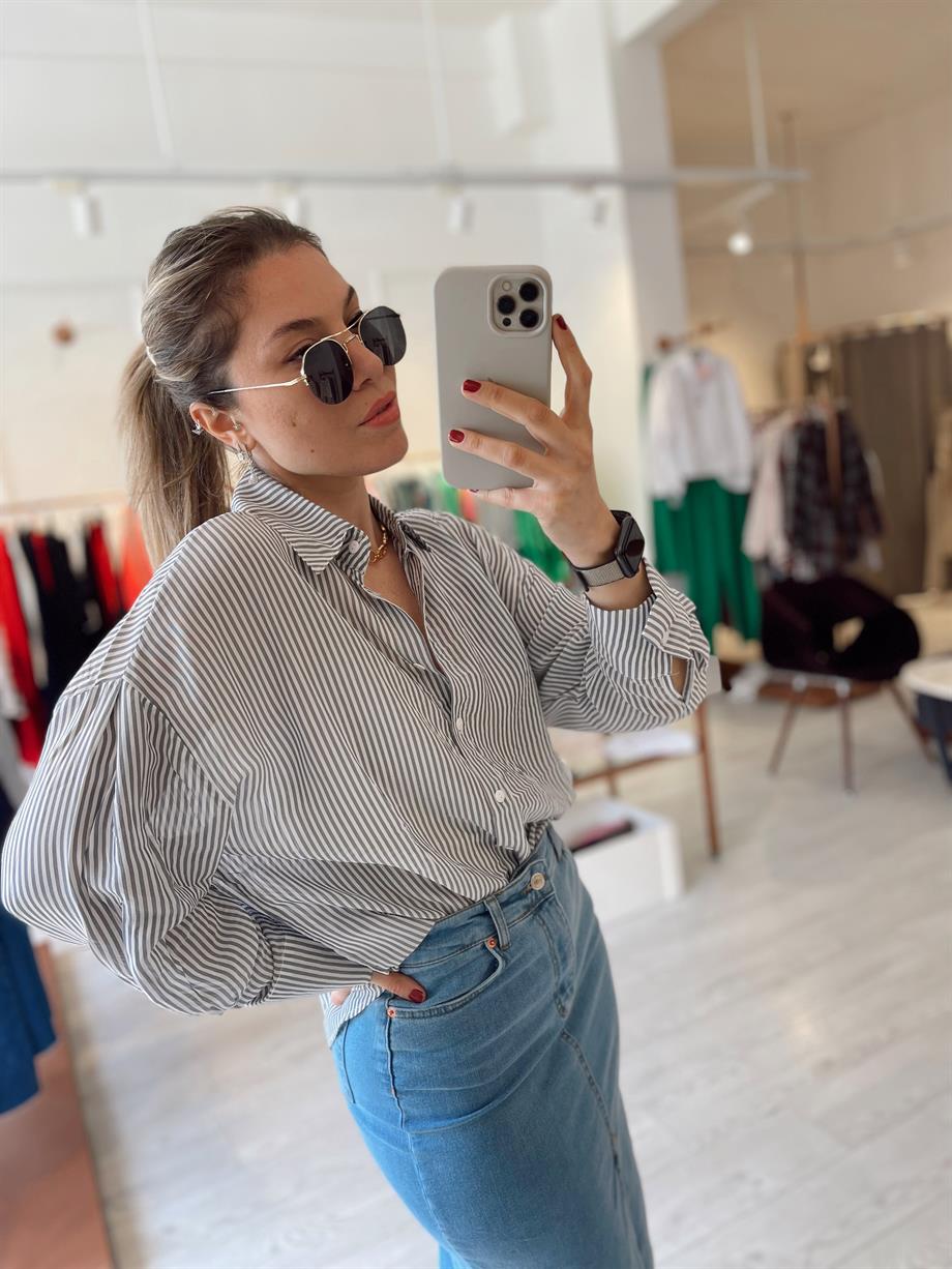 Orj Marka Çizgili Gömlek