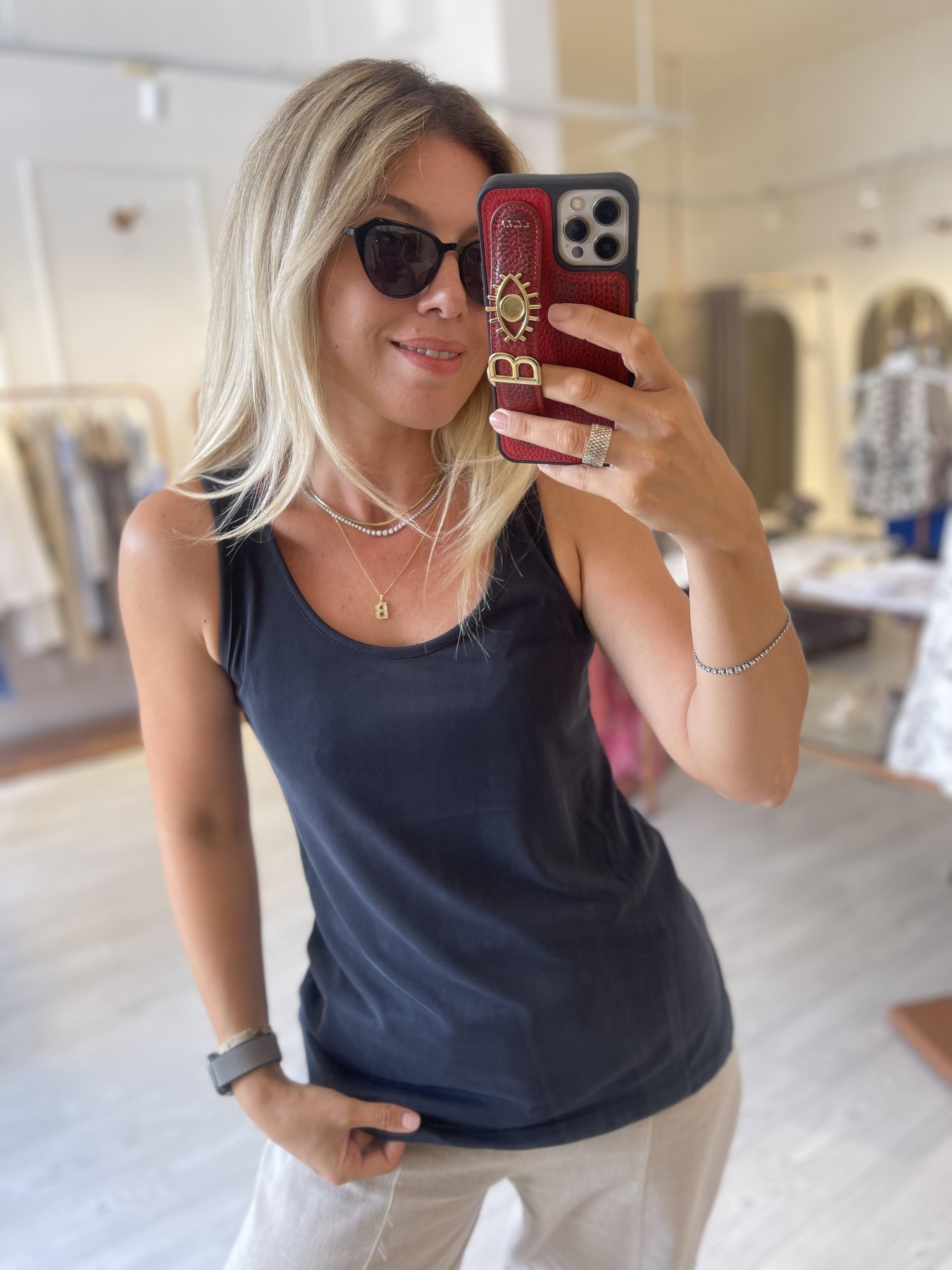 Oys Modal Kalın Askılı Bluz Antrasit