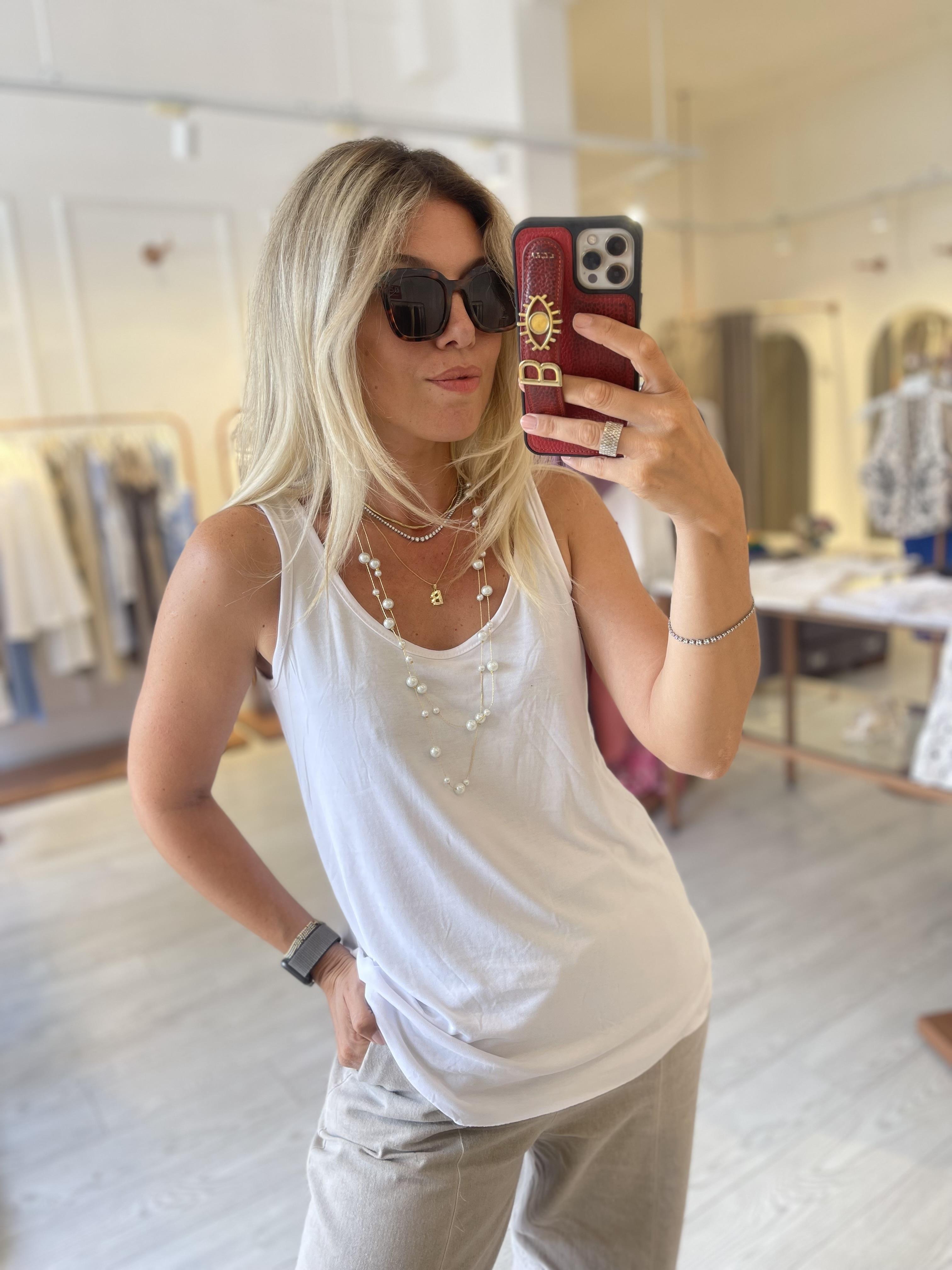 Oys Modal Kalın Askılı Dikişsiz Bluz Beyaz