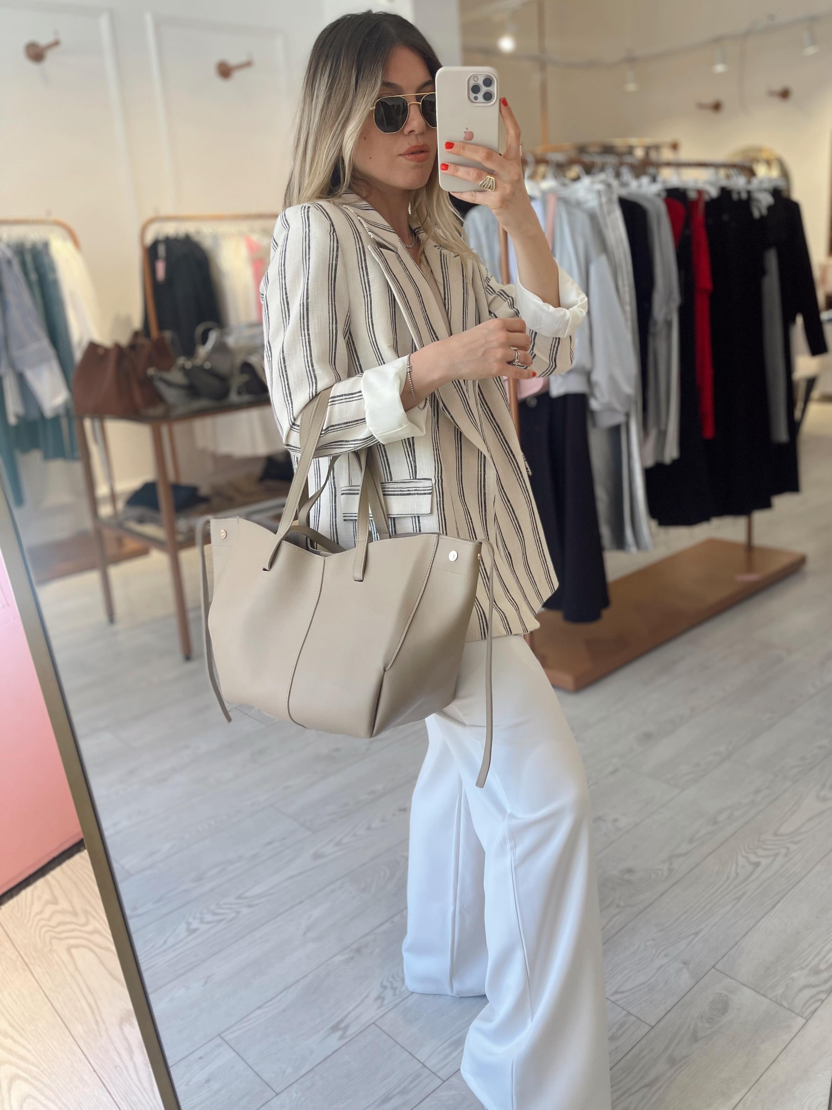 Pamuk Keten Premium Taş-Lacivert Çizgili  Blazer · 4