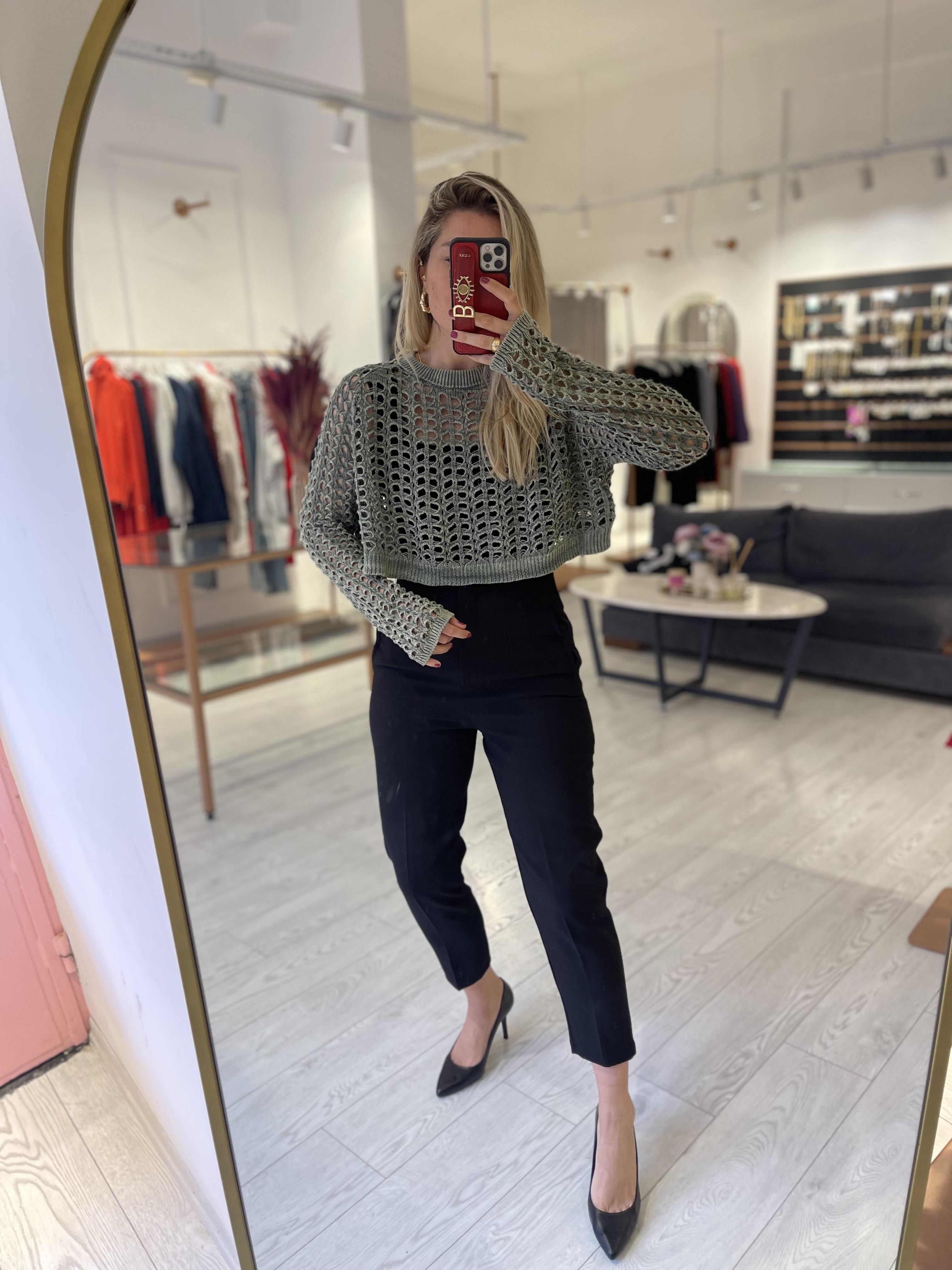 Pensli Havuç Pantolon Siyah