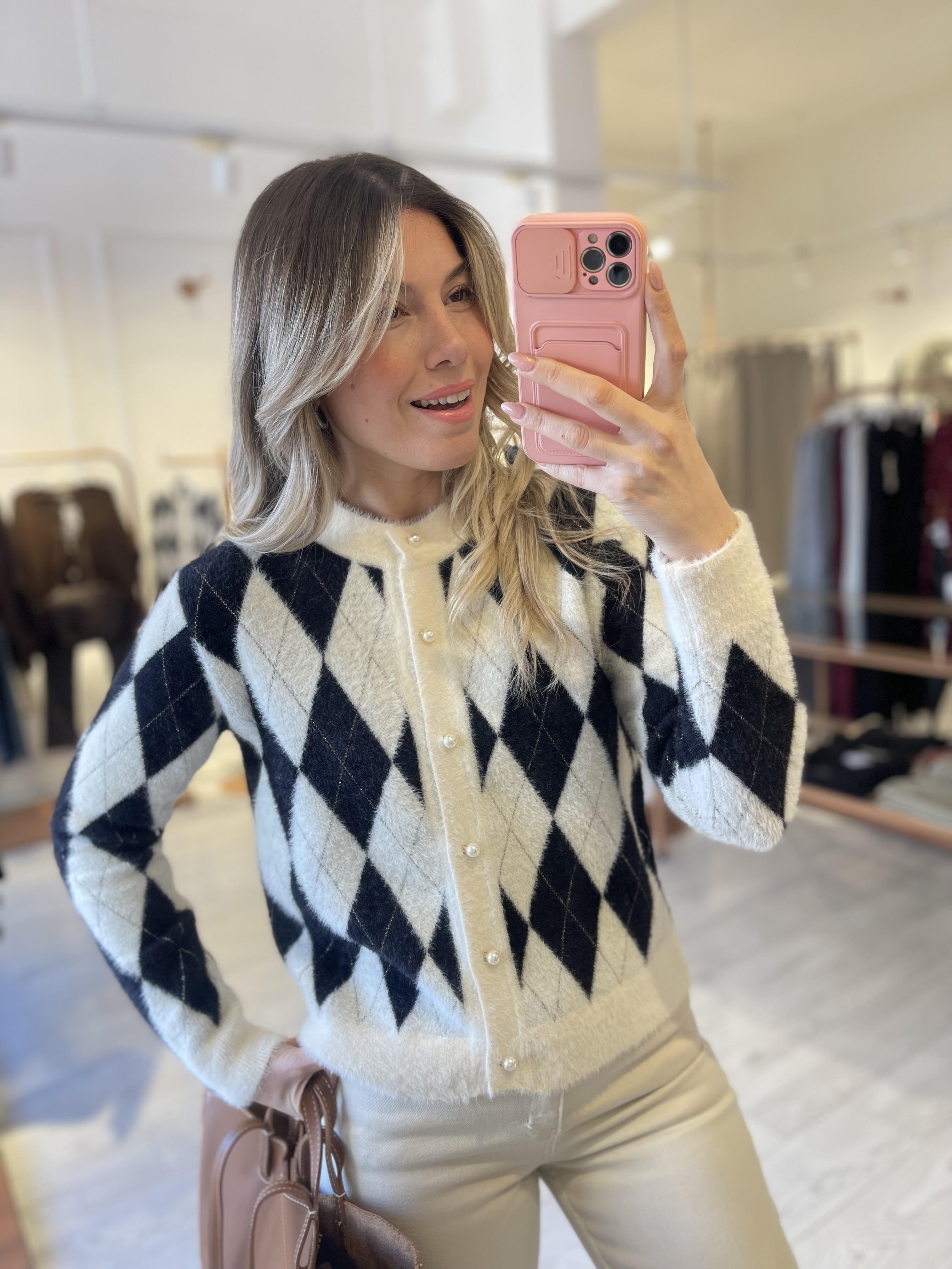 Premium Angora İnci Düğmeli Hırka