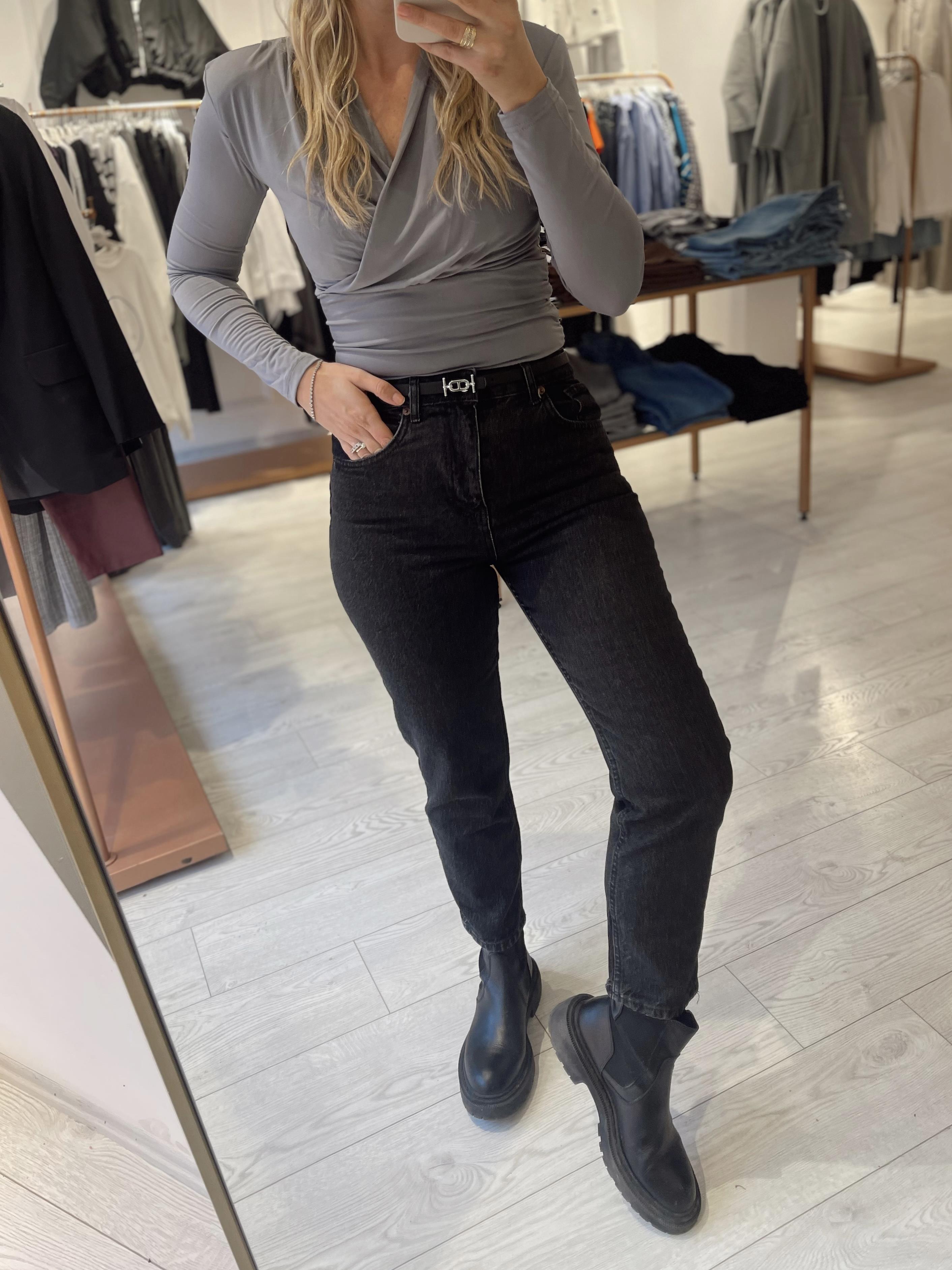 Premium Antrasit Mom Fit Jean