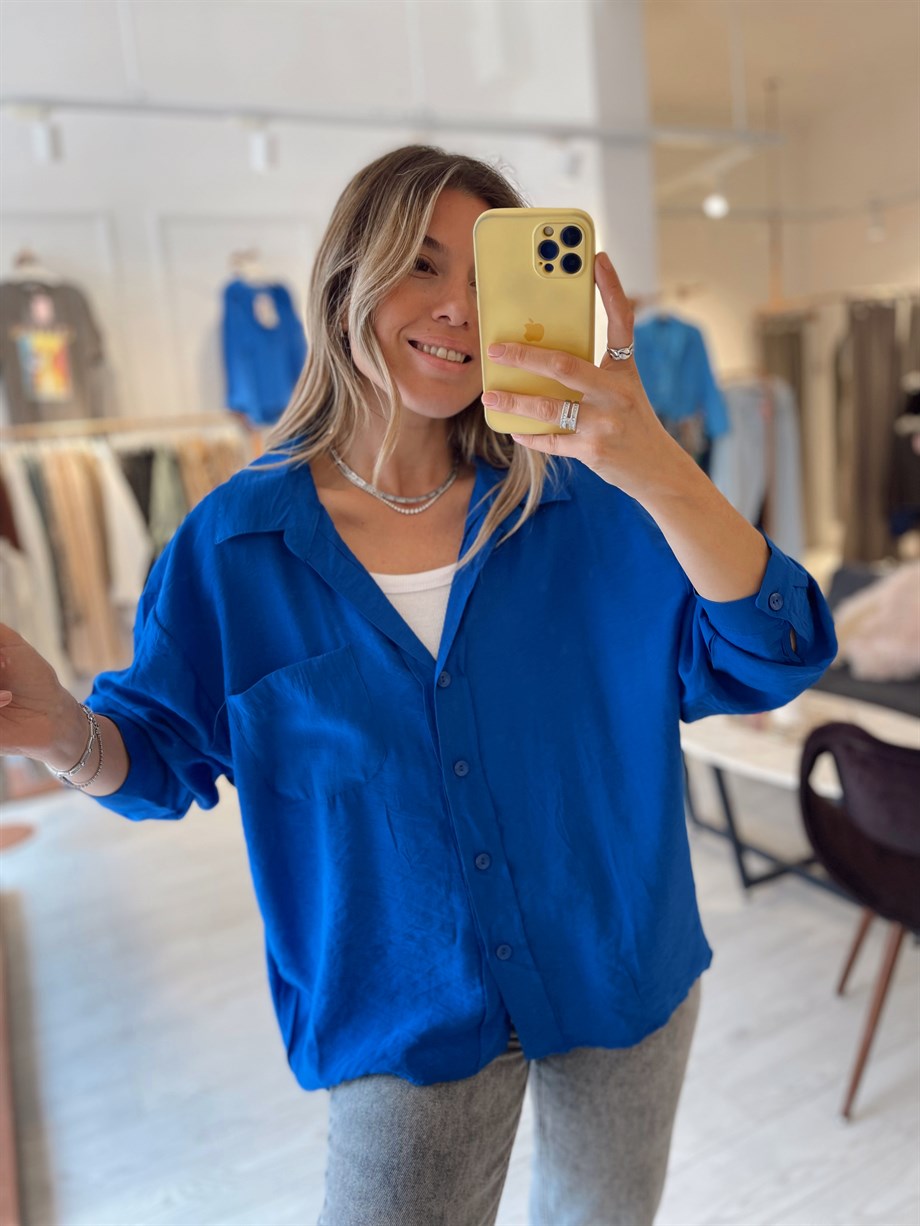 Saks Oversize V Yaka Gömlek