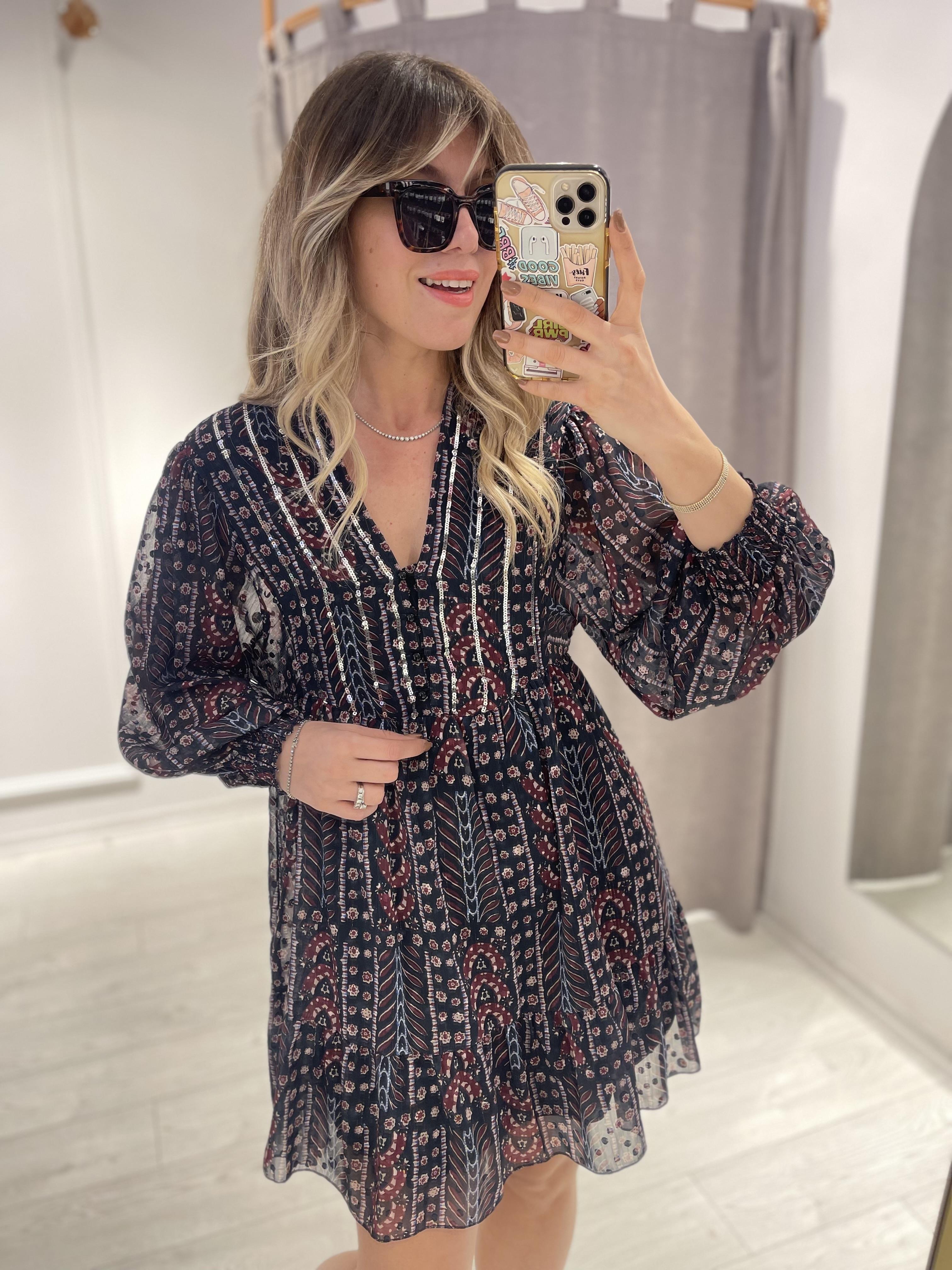 Şifon Parıltılı İşlemeli Mini Elbise · 5