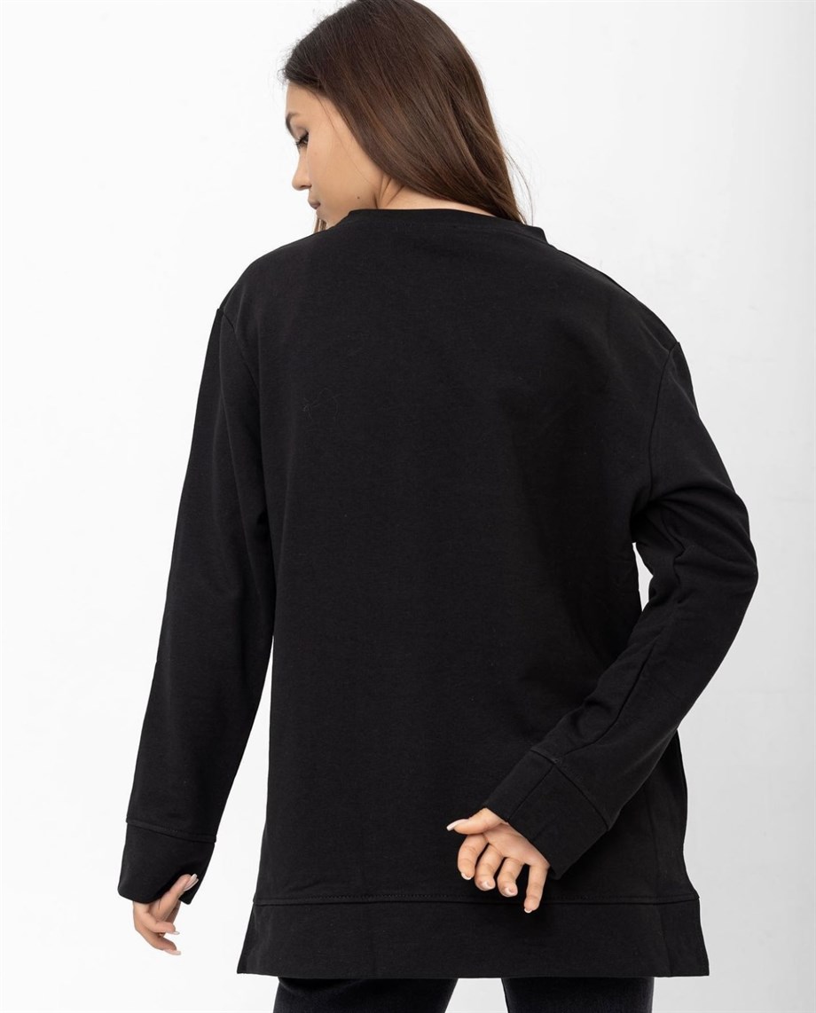 Siyah Basic Sweatshirt · 3