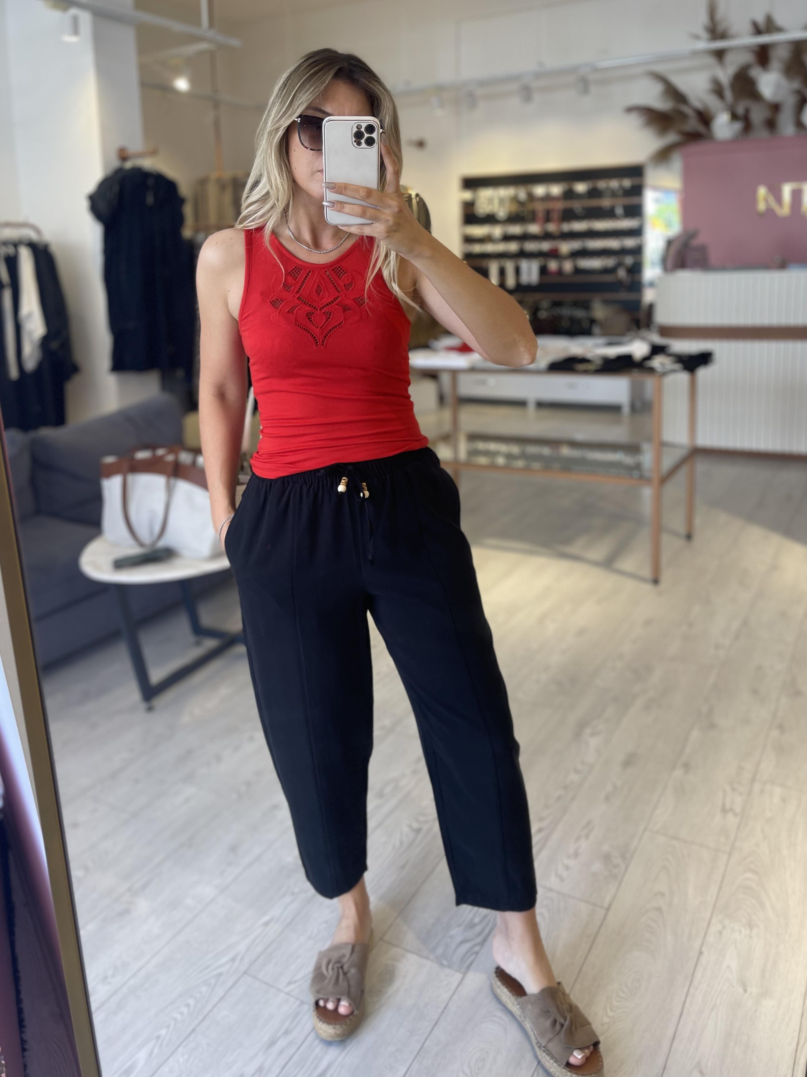 Siyah Modal Tensel Havuç Pantolon