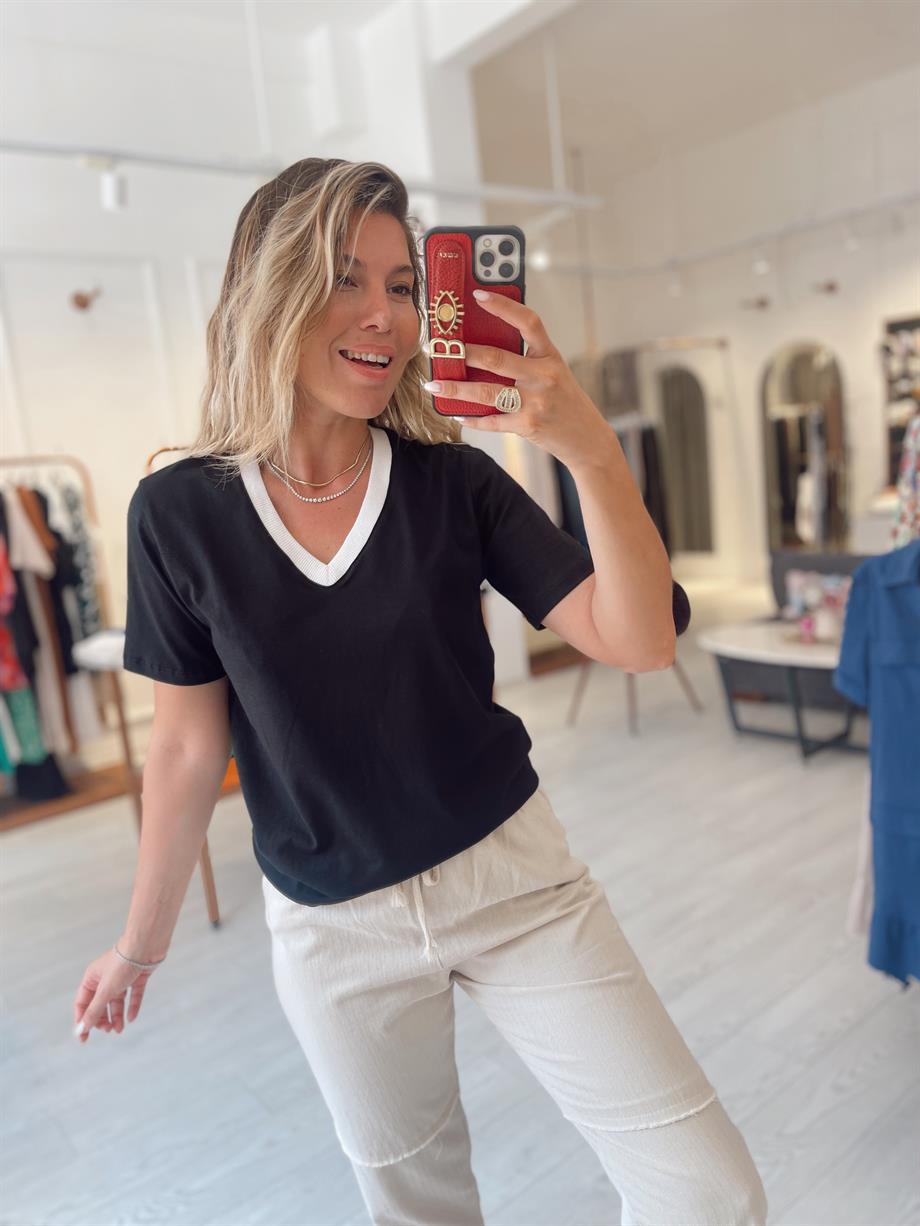 Siyah Orj Marka Tshirt