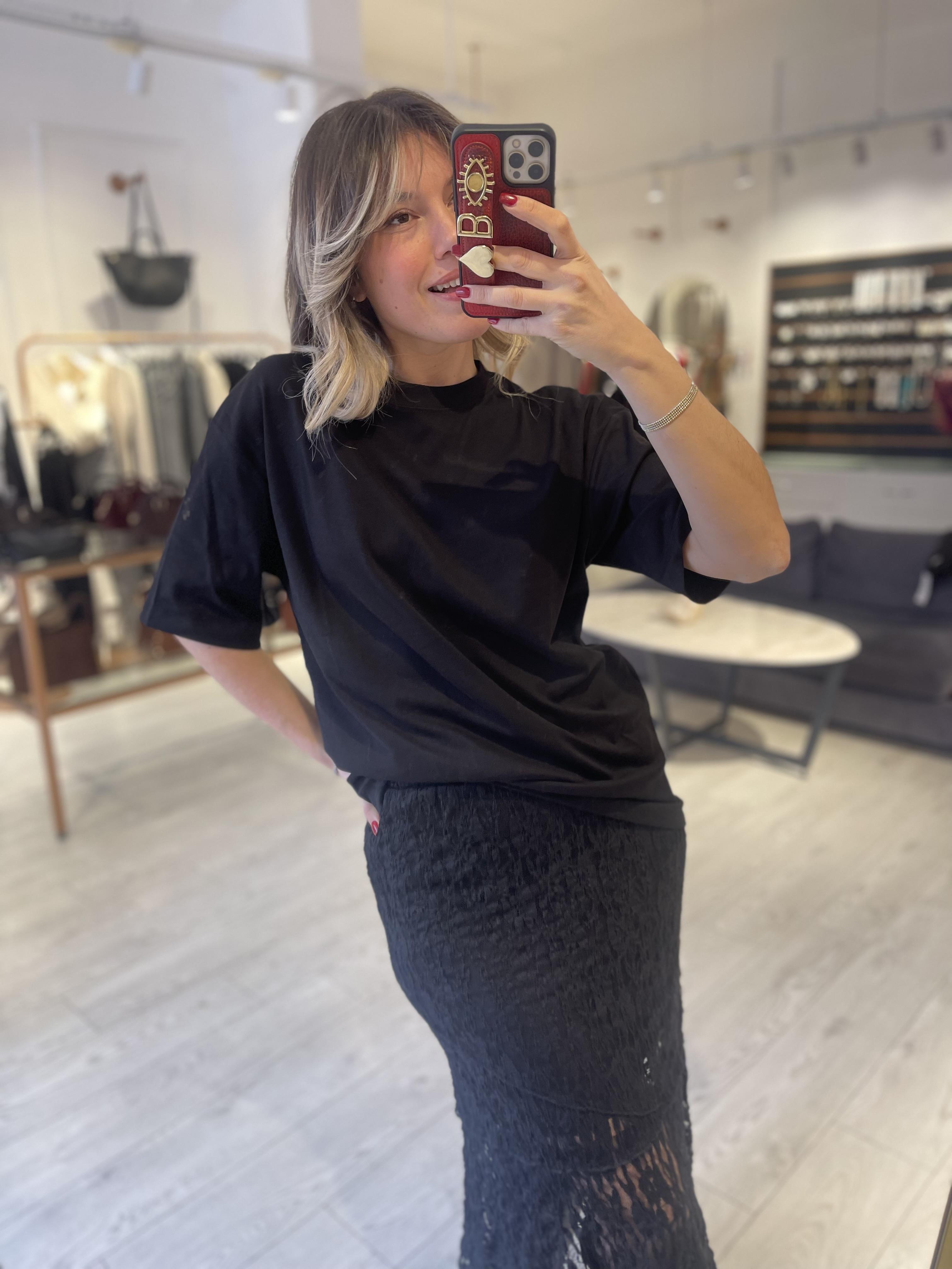 Siyah Oversize Orj Marka Tok Doku Basic Tshirt · 4