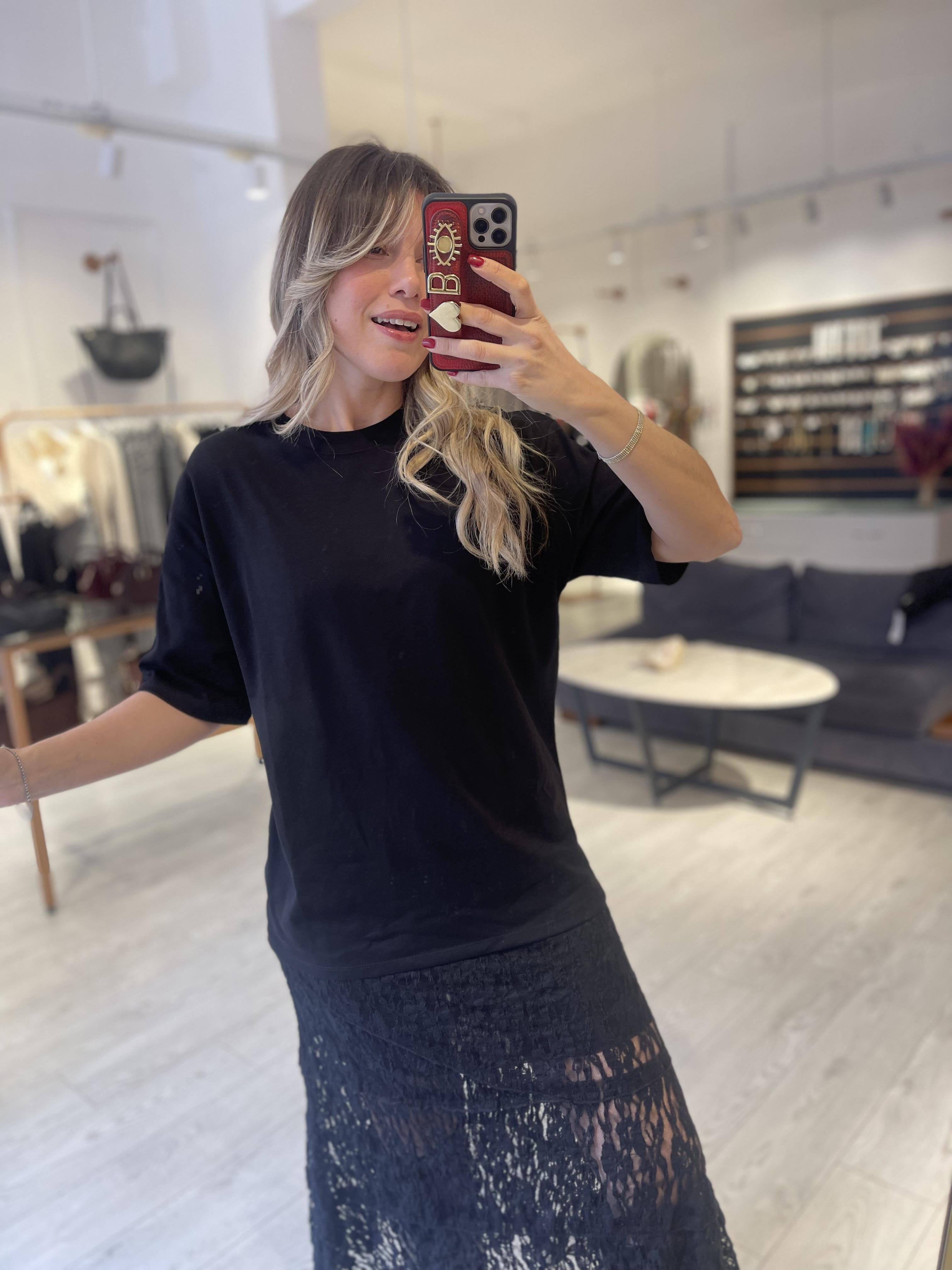 Siyah Oversize Orj Marka Tok Doku Basic Tshirt · 6