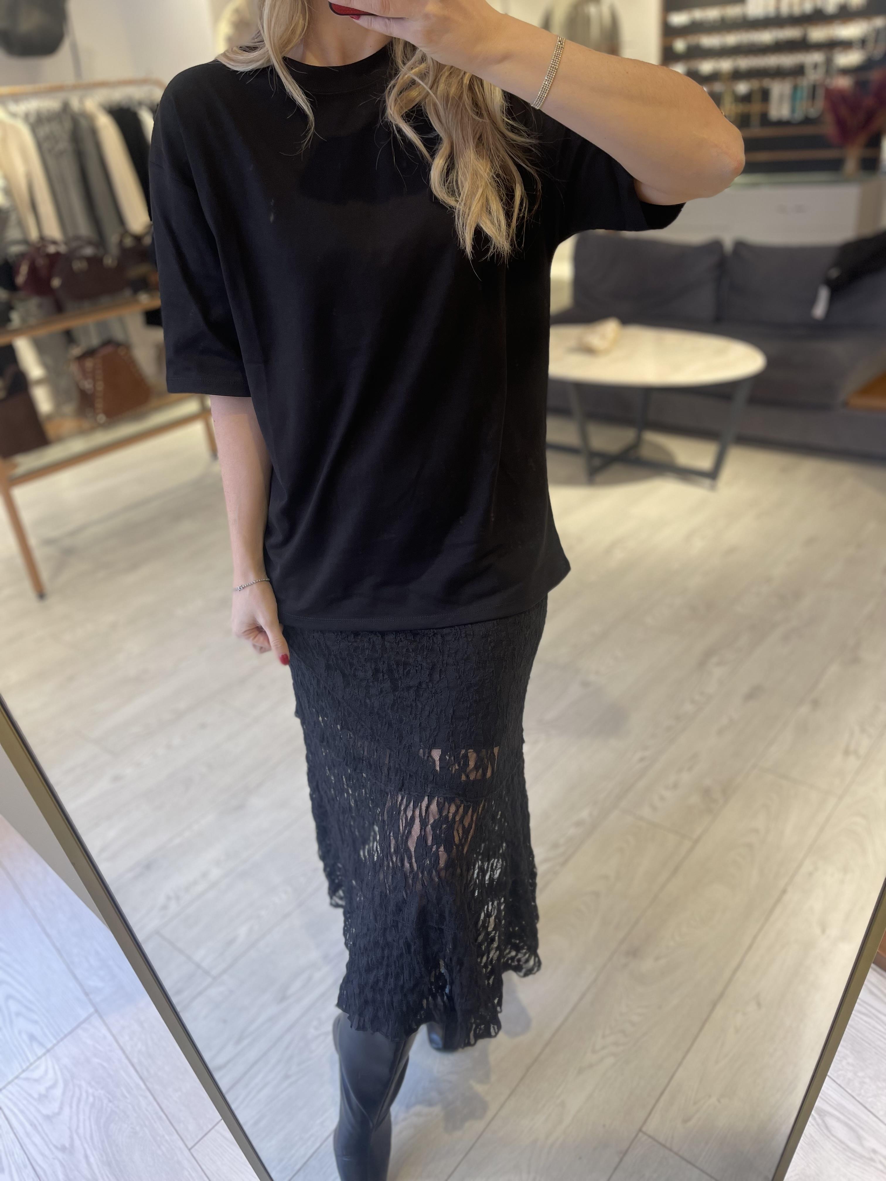 Siyah Oversize Orj Marka Tok Doku Basic Tshirt · 5