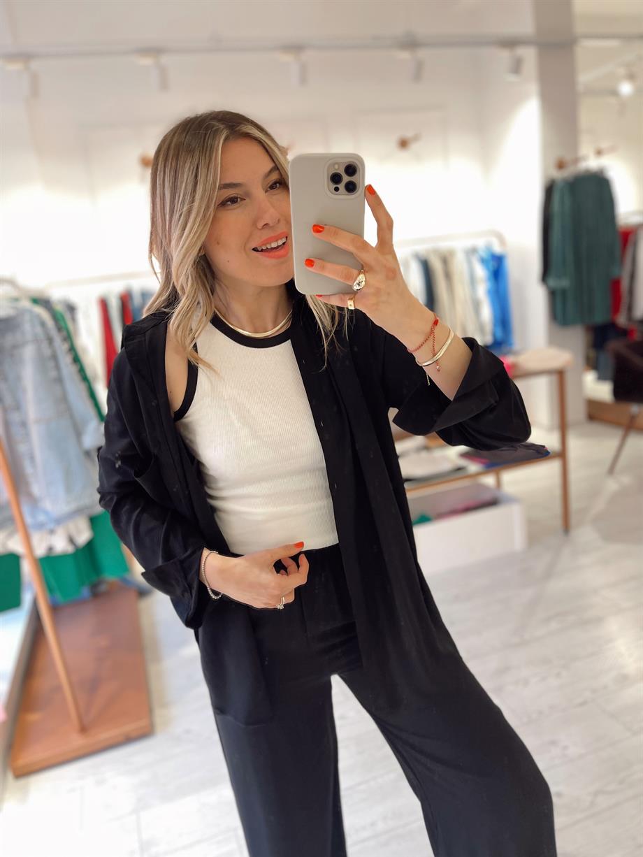 Siyah Pamuk Viskon Takım · 3
