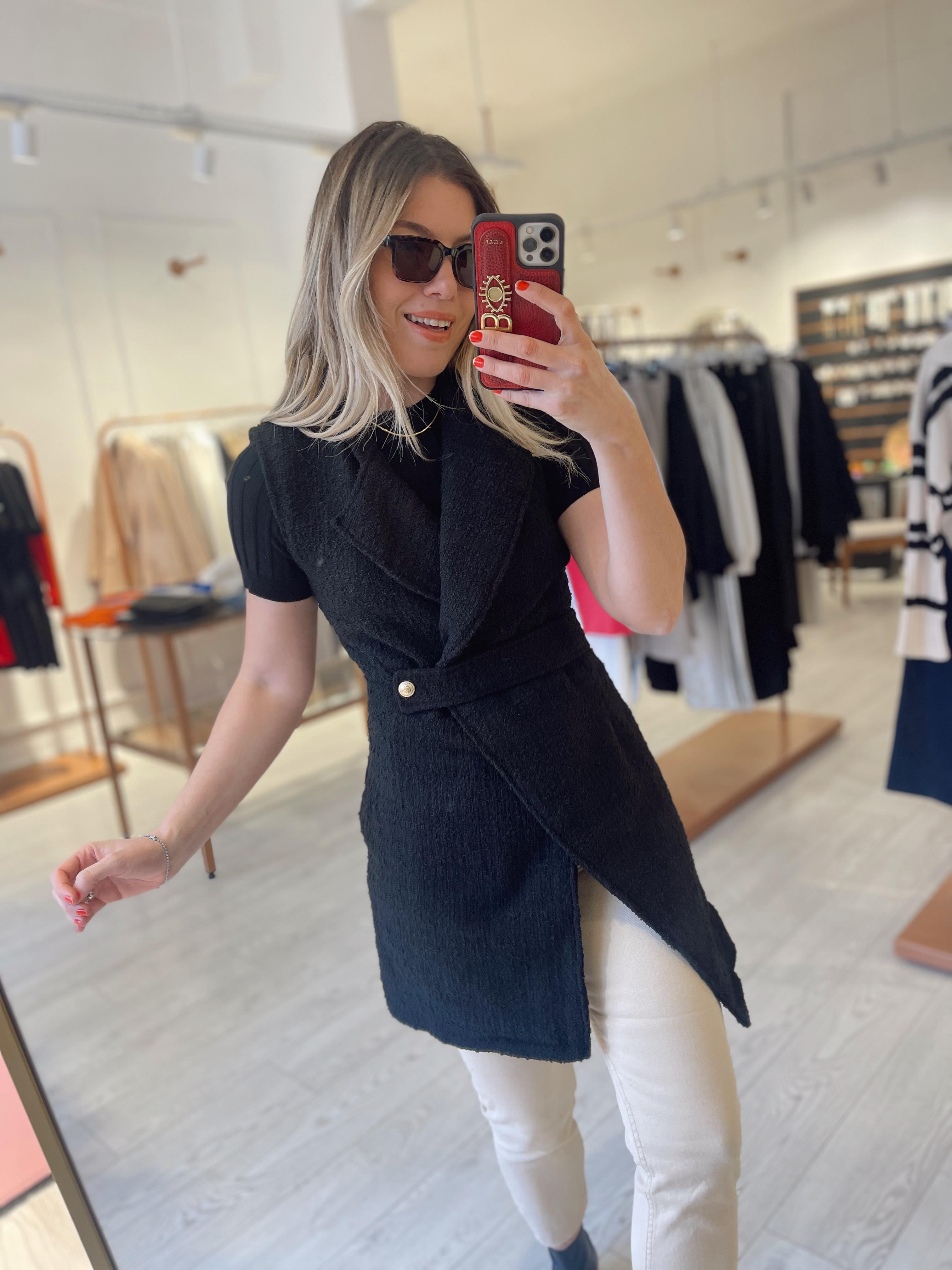 Siyah Tüvit Yelek-Elbise