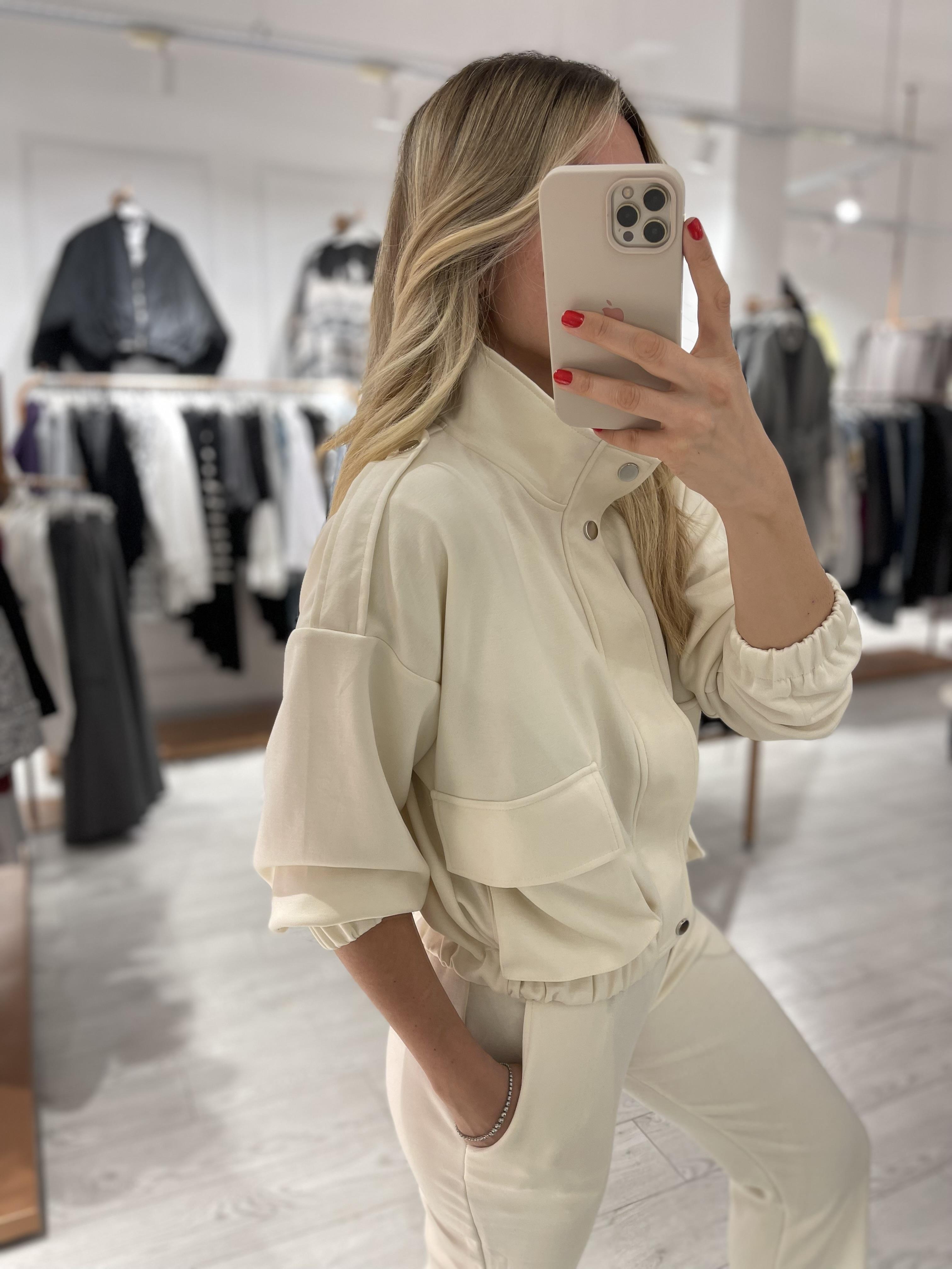 Taş Modal Kumaş Bomber Ceketli Takım · 3