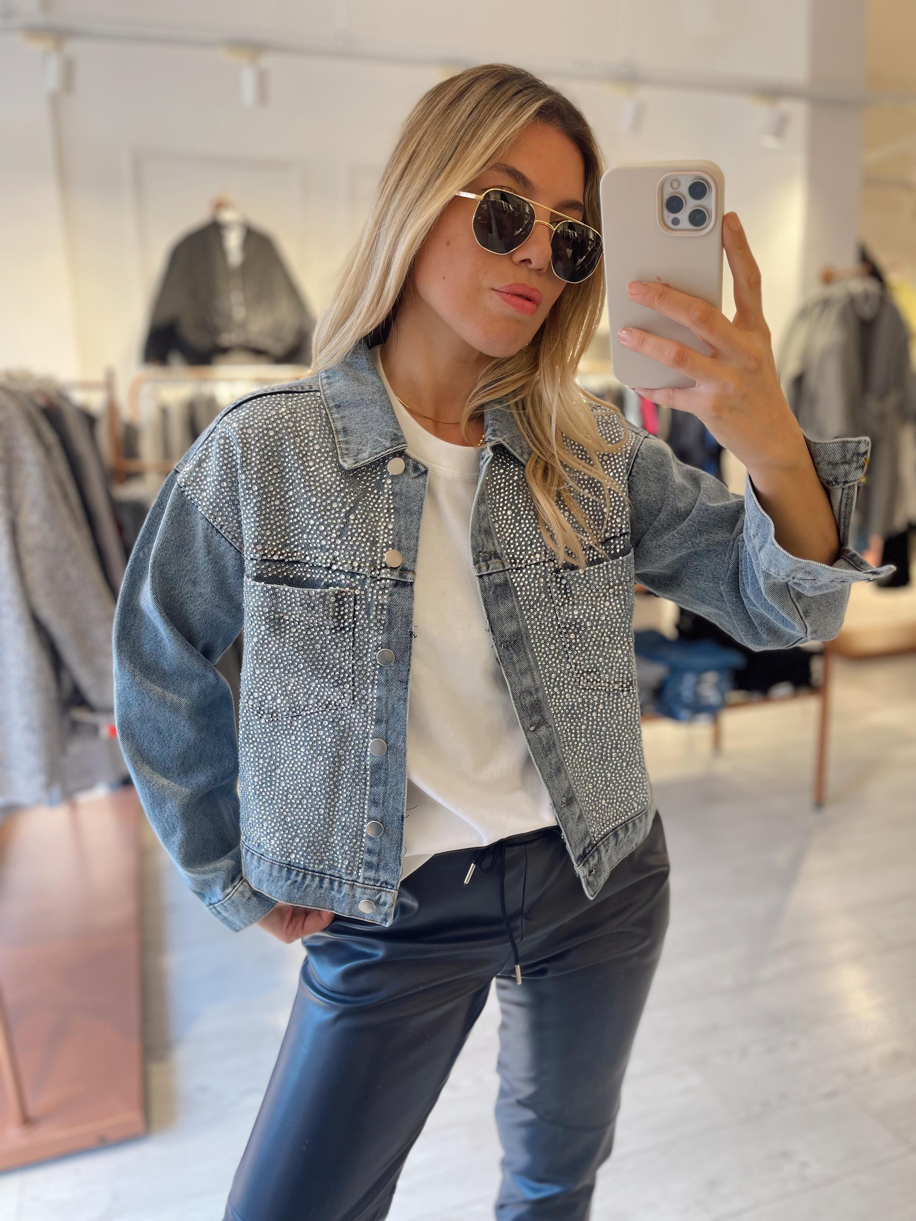 Taşlı Tasarım Denim Ceket