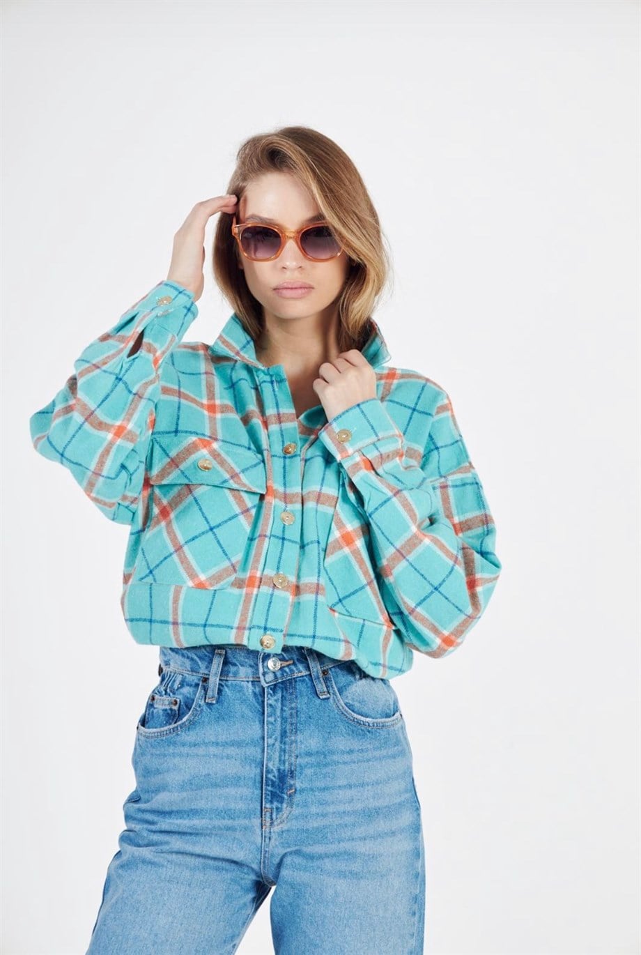 Turkuaz Oduncu Gömlek