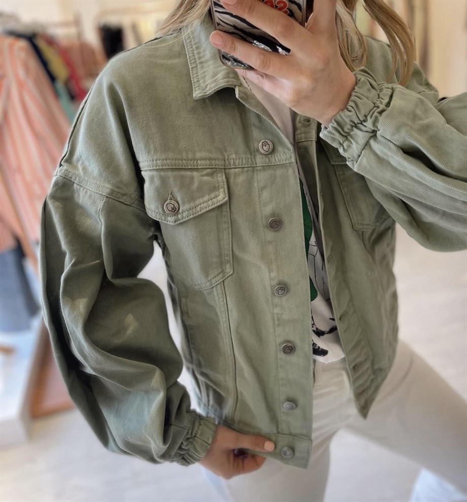 Yeşil Balon Kollu Ceket 