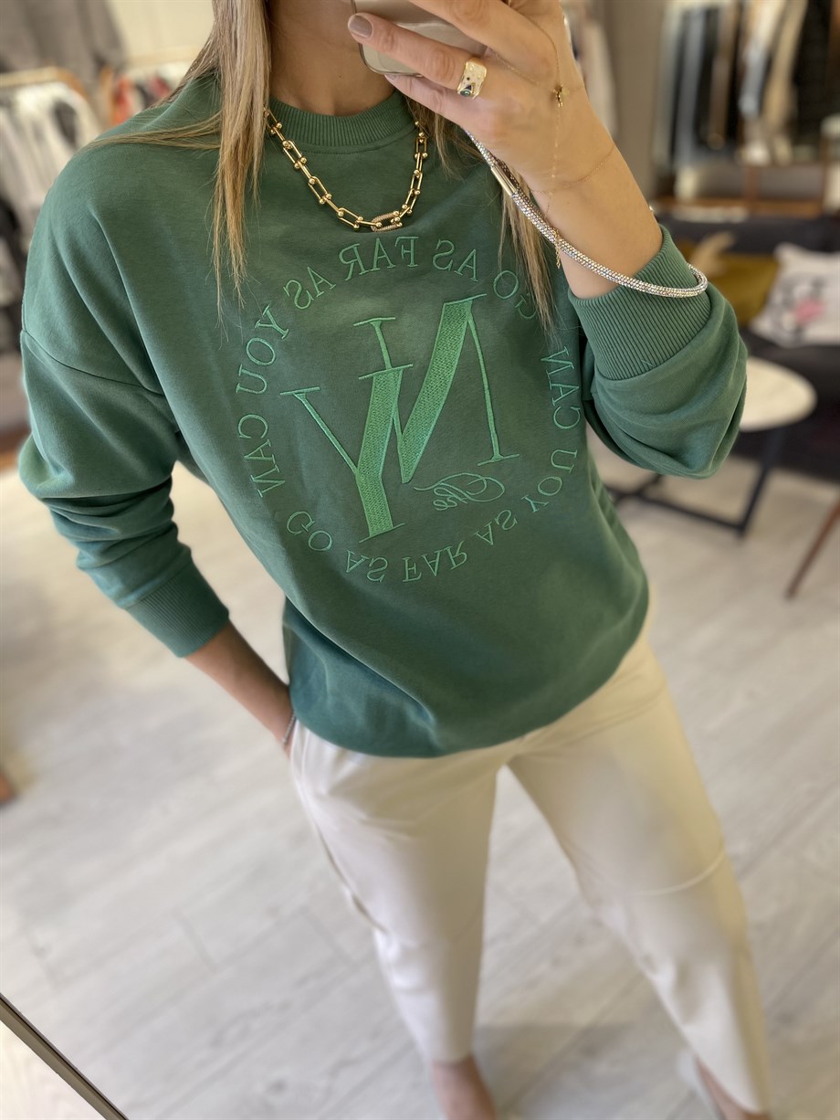 Yeşil NY Nakışlı Sweat · 4