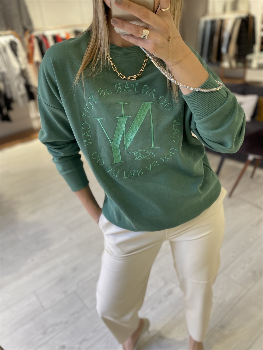 Yeşil NY Nakışlı Sweat · 5