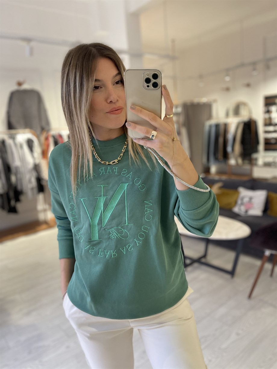 Yeşil NY Nakışlı Sweat · 3