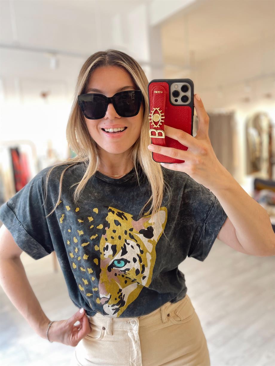 Yıkamalı Baskılı Tshirt