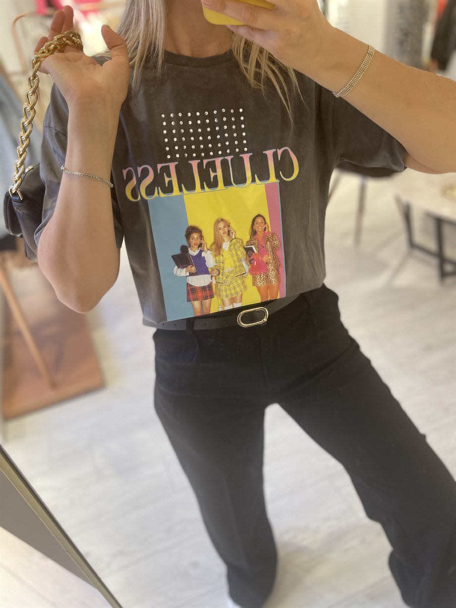 Yıkamalı Taşlı Tshirt