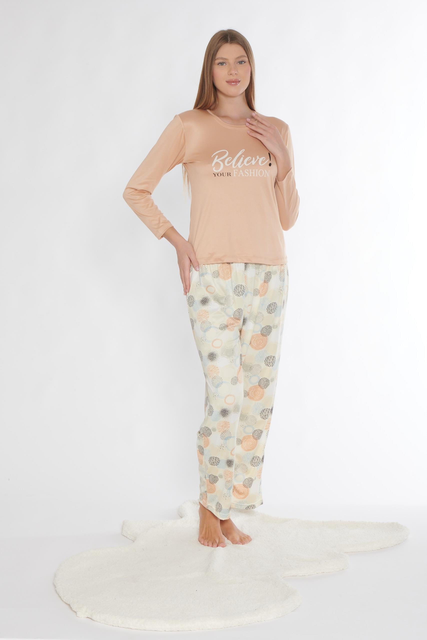 UZUN KOL PİJAMA TAKIM VİSKON MEVSİMLİK ALPERİ 790-310