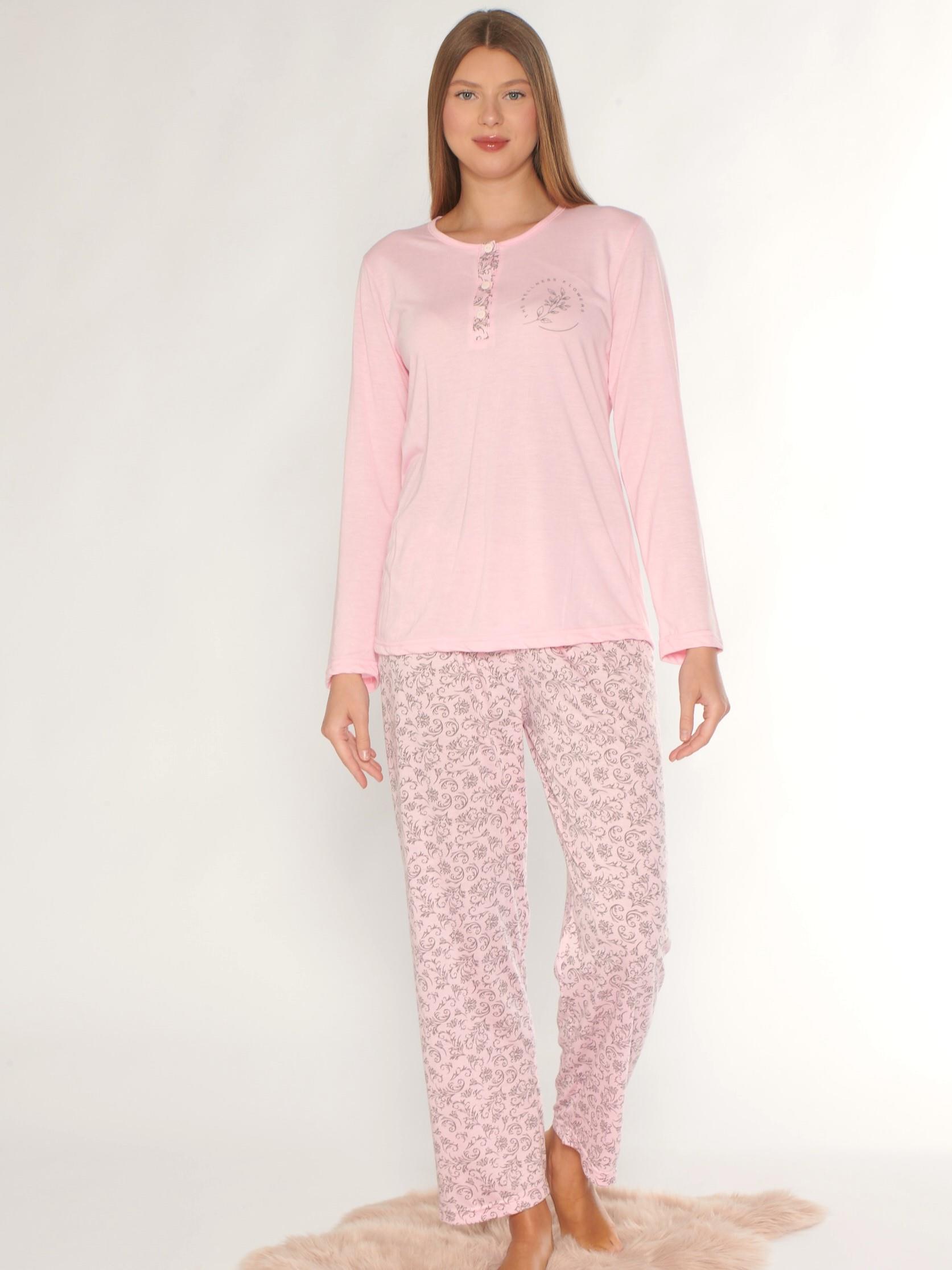 UZUN KOL PİJAMA TAKIM SADE ZARİF MEVSİMLİK VİSKON ALPERİ 790-75