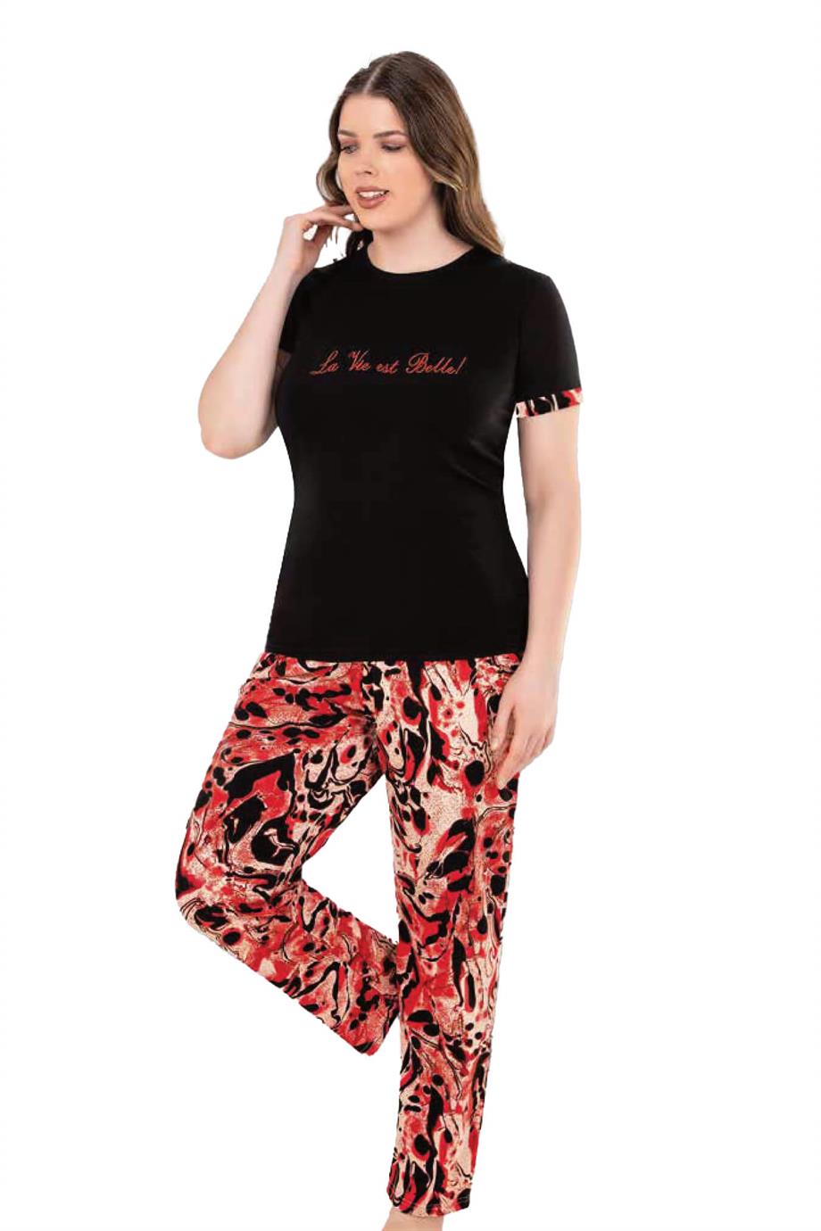 BÜYÜK BEDEN BATTAL YAZLIK MODAL PAMUK KISA KOL PİJAMA DOWRY B08-62