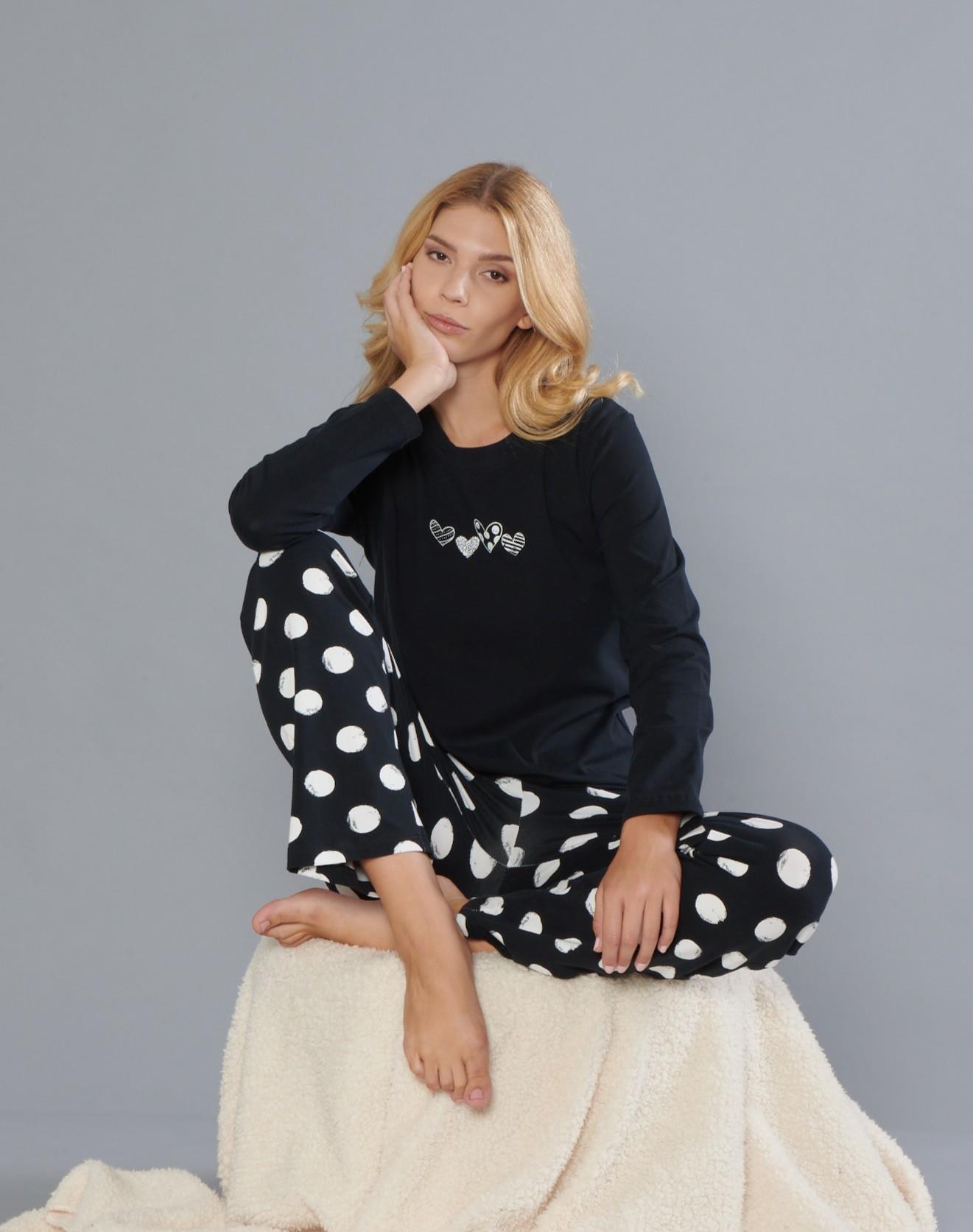 DOWRY Kadın %100 Pamuk Uzun Kollu Pijama Takımı 09-271