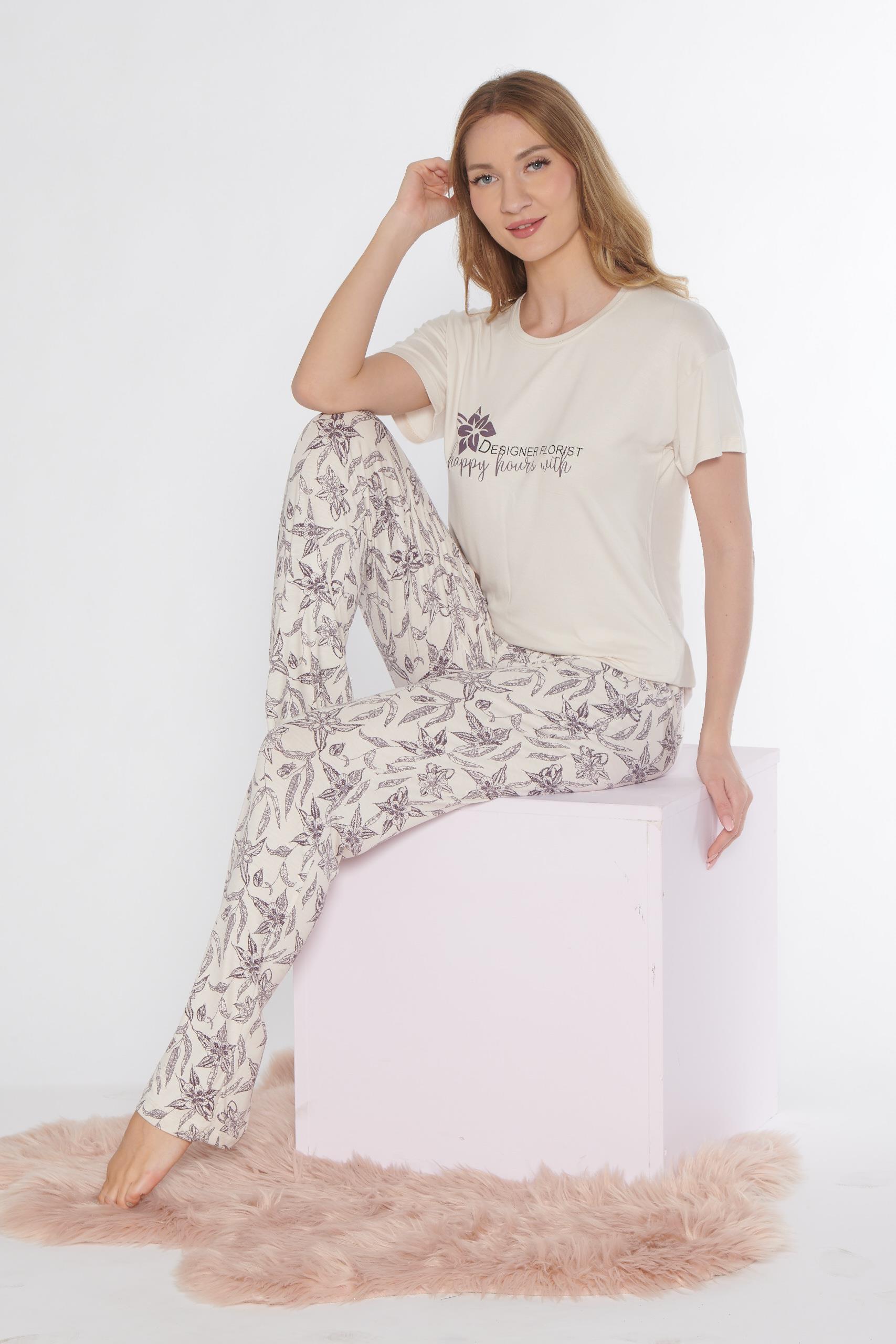 KISA KOL VİSKON PİJAMA TAKIMI FLZ 88-118