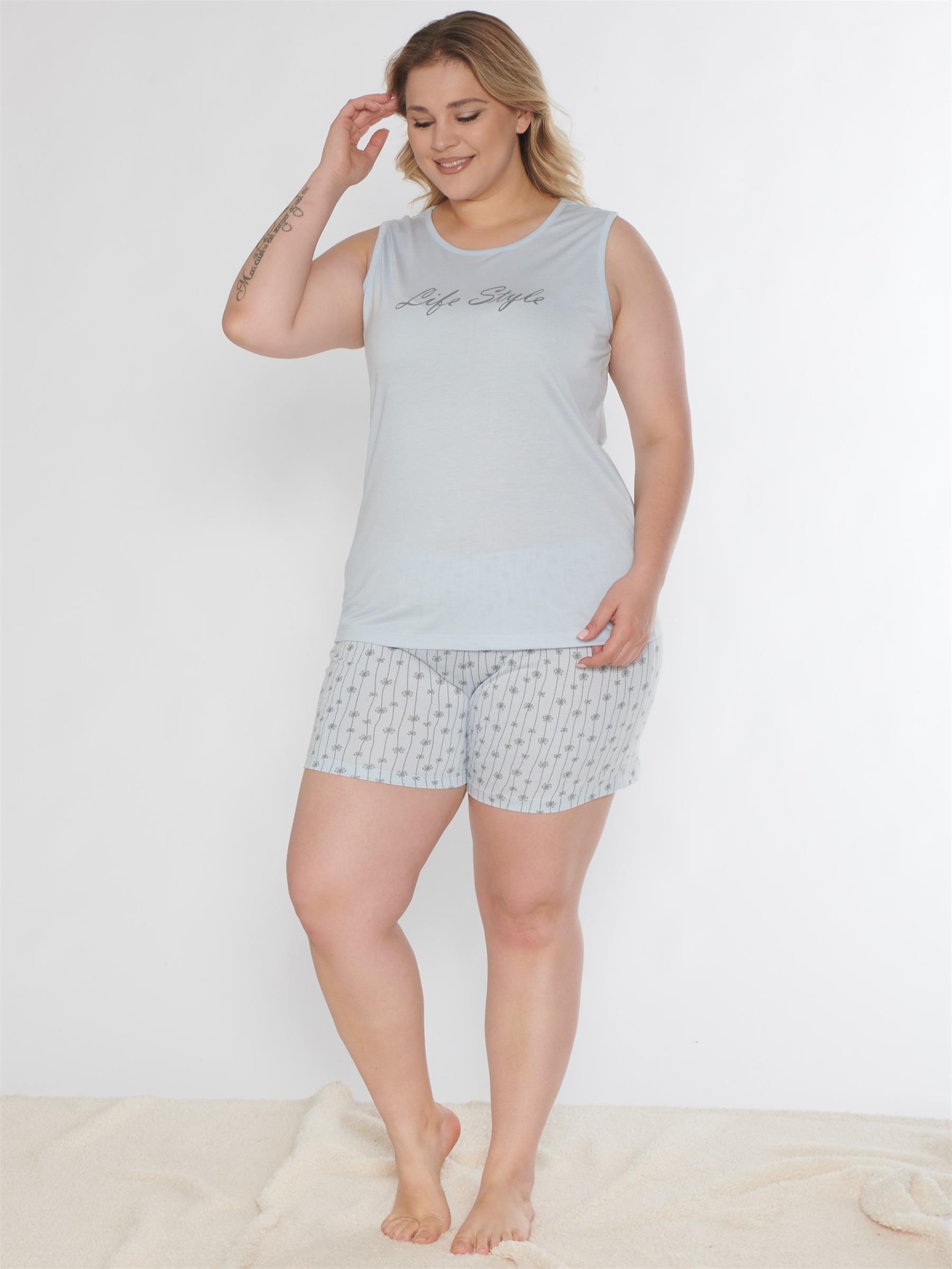 BÜYÜK BEDEN BATTAL ŞORT TAKIM ALPERİ B760-06