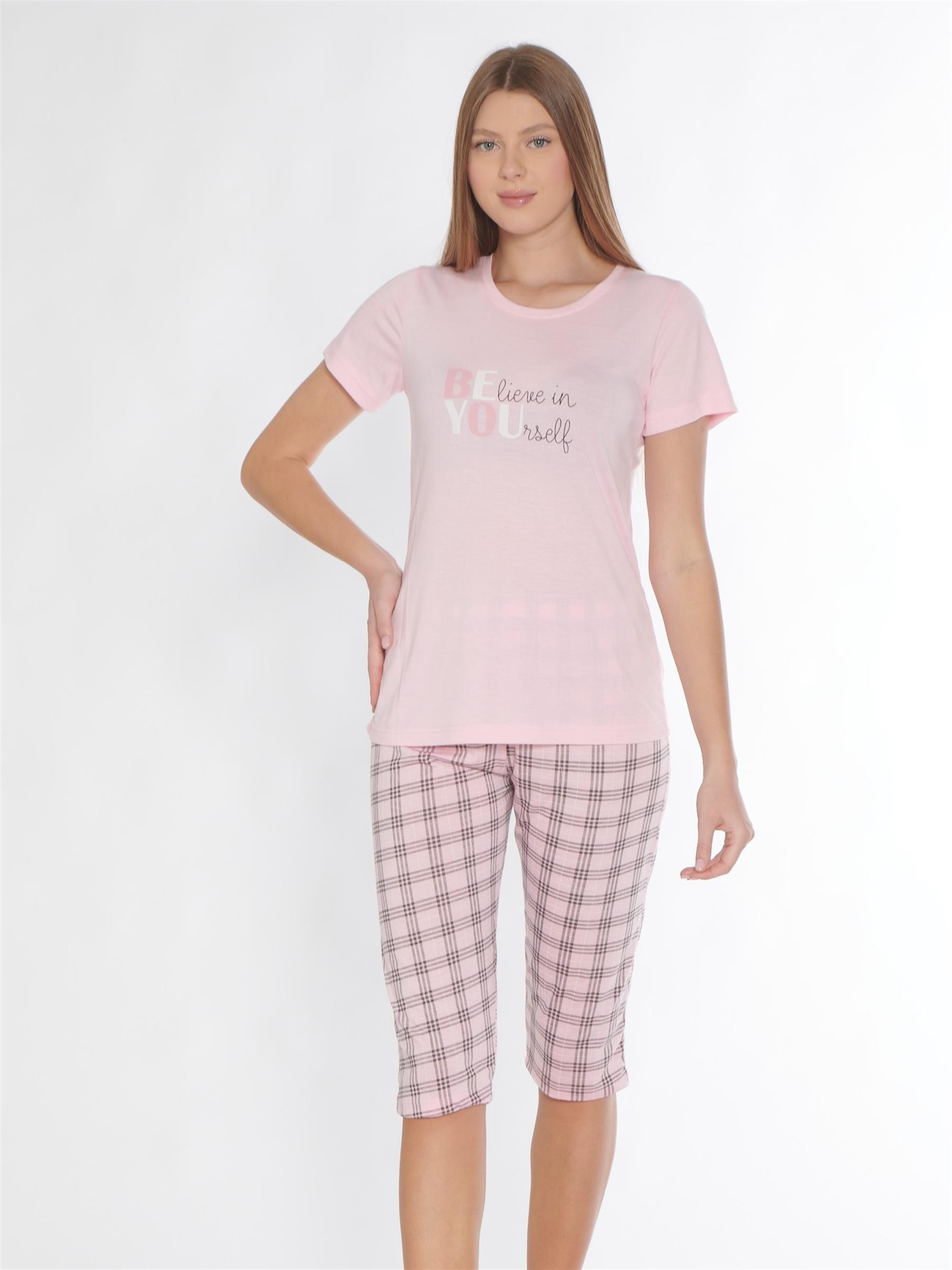 Alperi Kapri Kısa Kollu Viskon Pijama Takımı 770-03