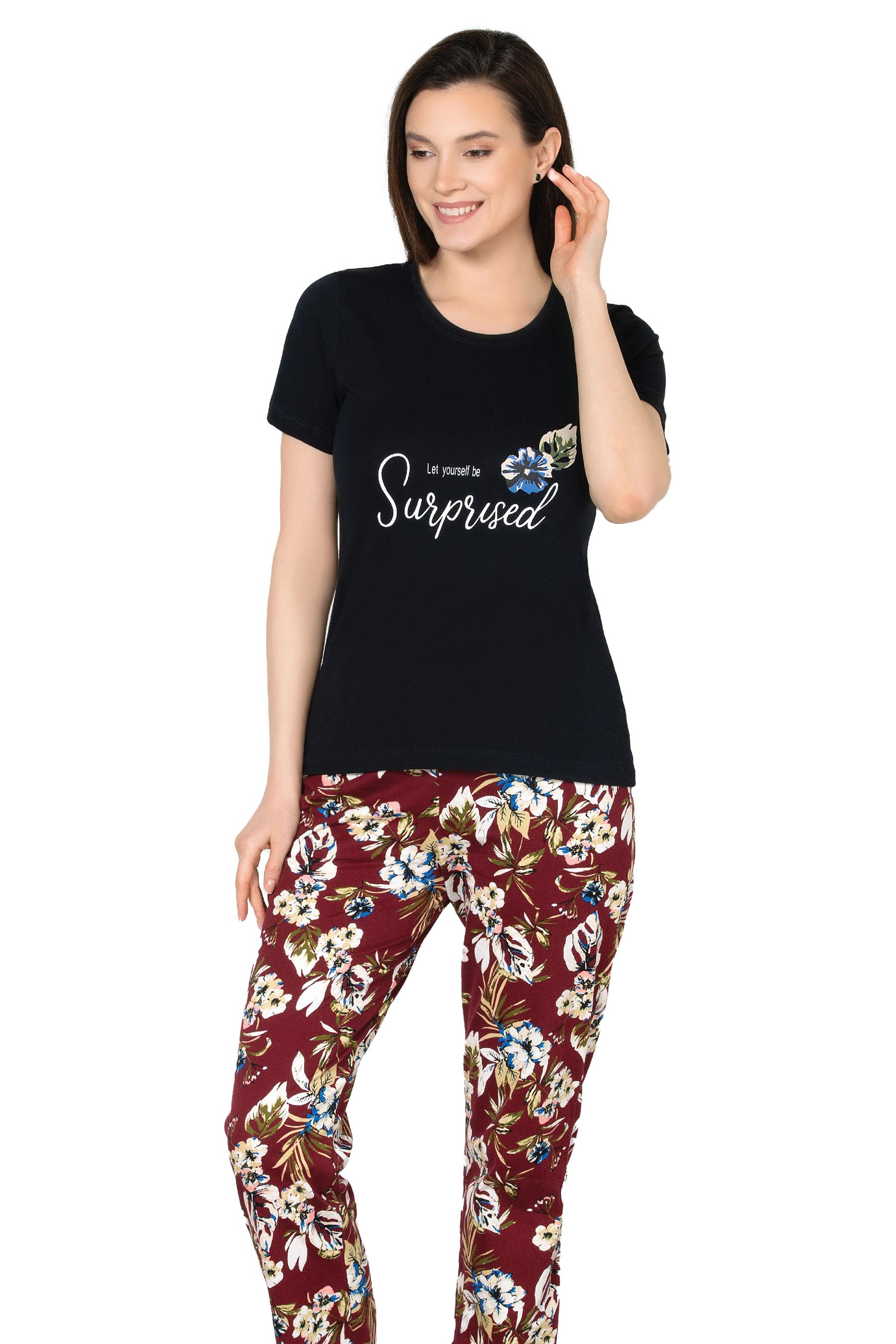 KISA KOL YAZLIK PİJAMA TAKIMI PAMUKLU ALPERİ 78-50