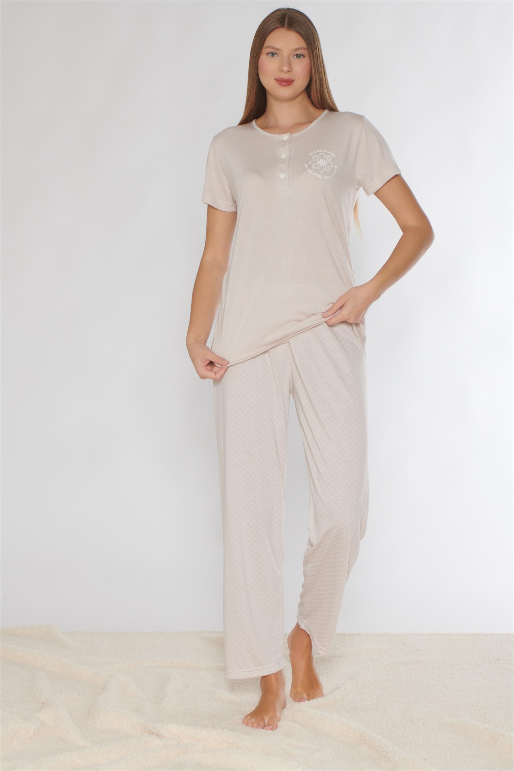 KISA KOL PİJAMA TAKIMI VİSKON 780-54