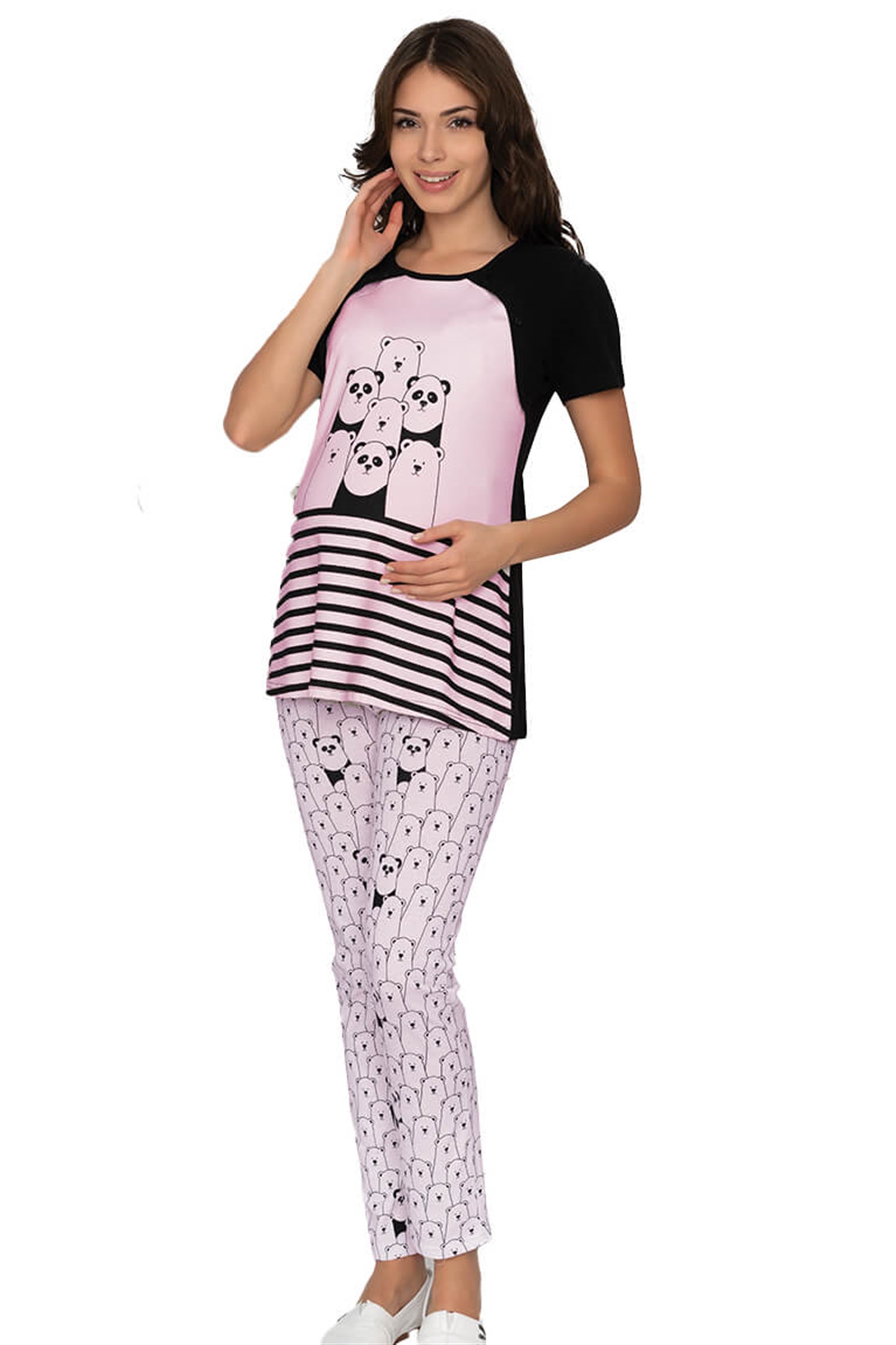 LOHUSA KISA KOL PİJAMA TAKIM ALPERİ L78-01