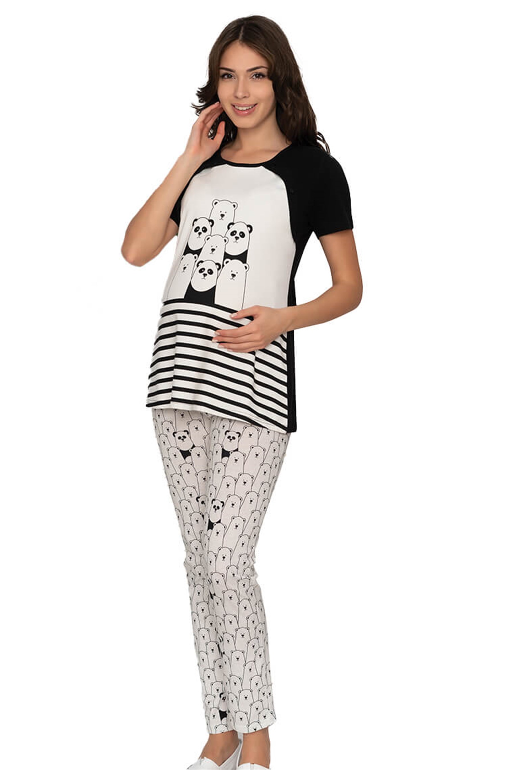 LOHUSA KISA KOL PİJAMA TAKIM ALPERİ L78-01