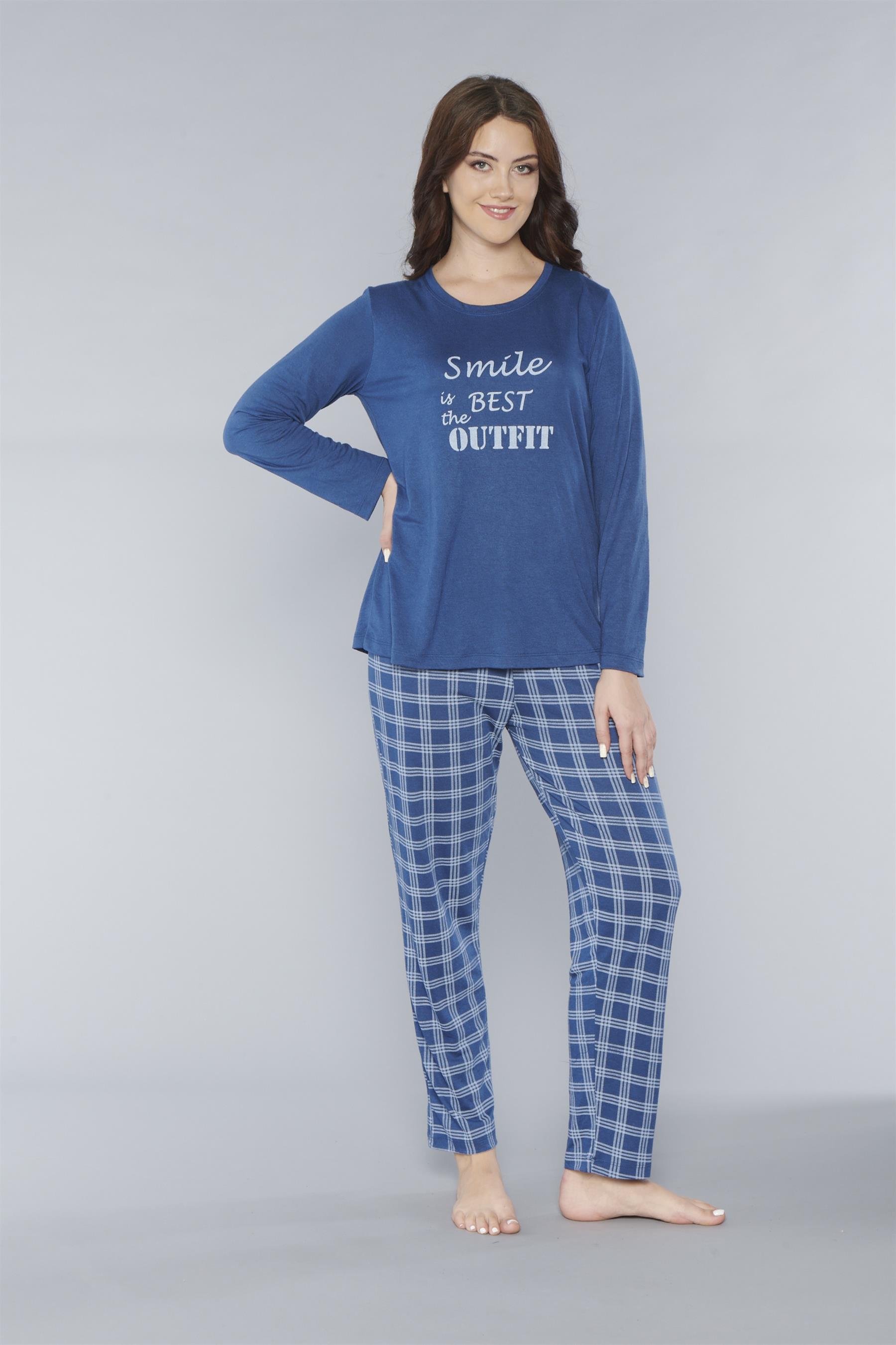 UZUN KOL PİJAMA TAKIM MEVSİLİK VİSKON ALPERİ 790-26