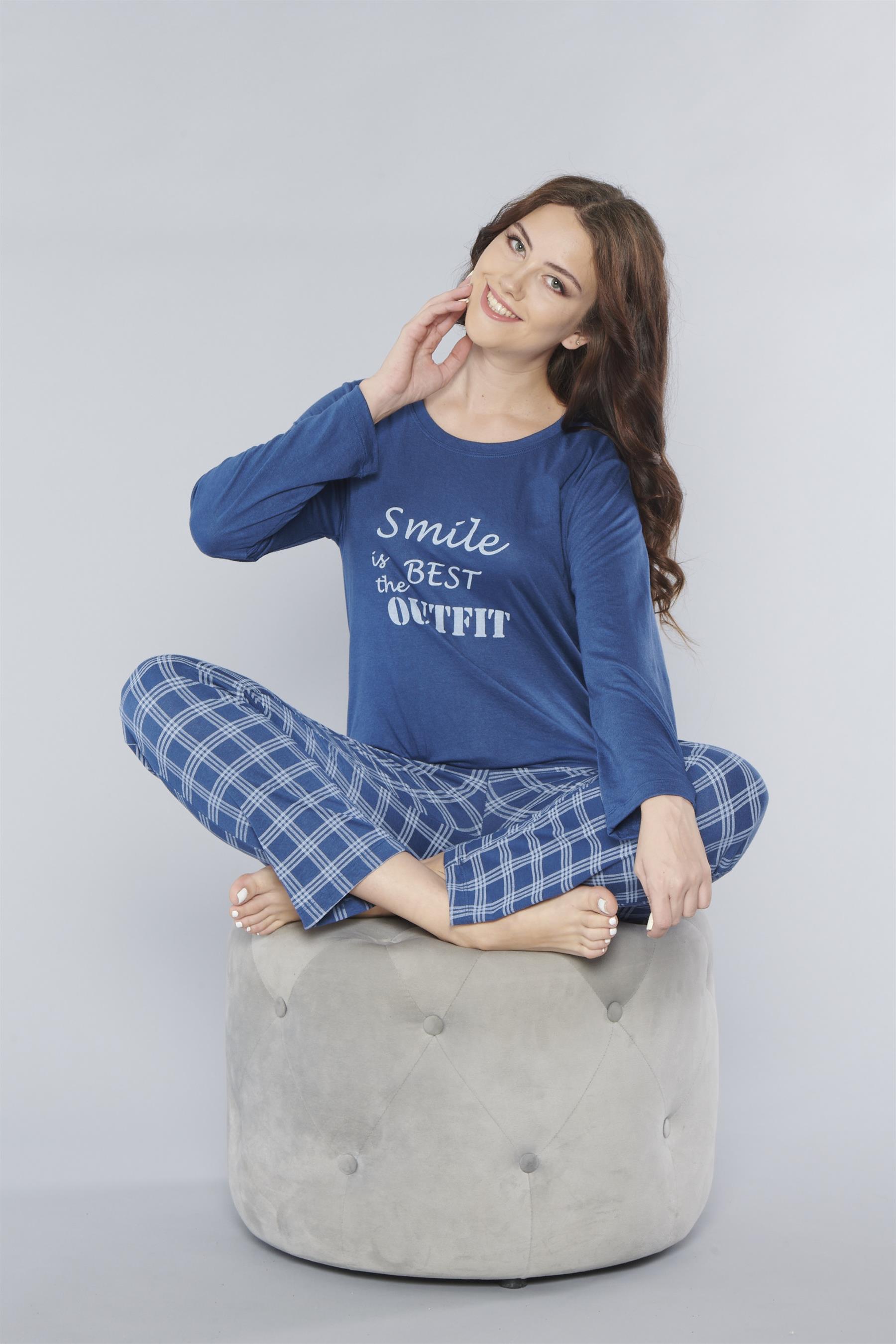 UZUN KOL PİJAMA TAKIM MEVSİLİK VİSKON ALPERİ 790-26