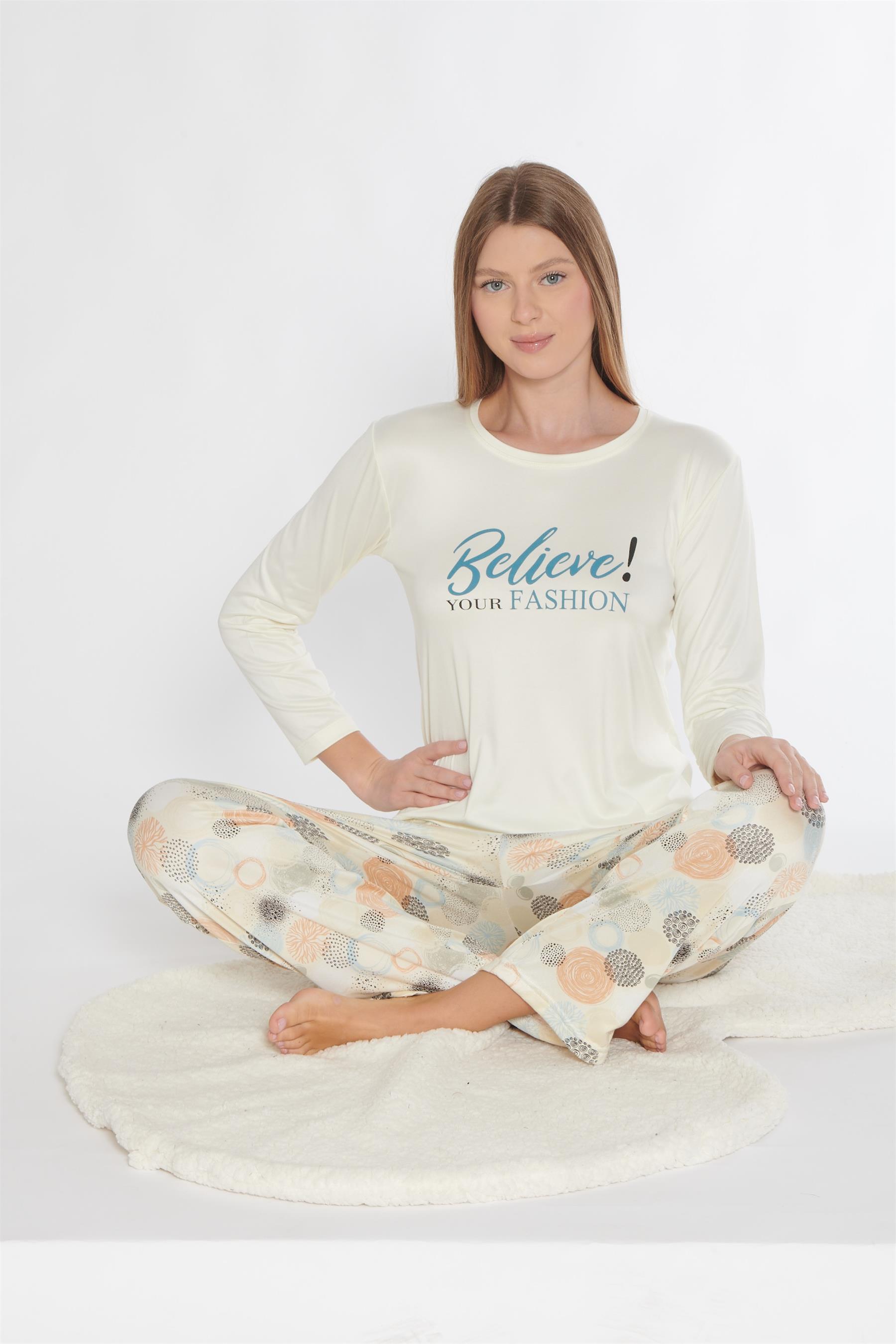 UZUN KOL PİJAMA TAKIM VİSKON MEVSİMLİK ALPERİ 790-310