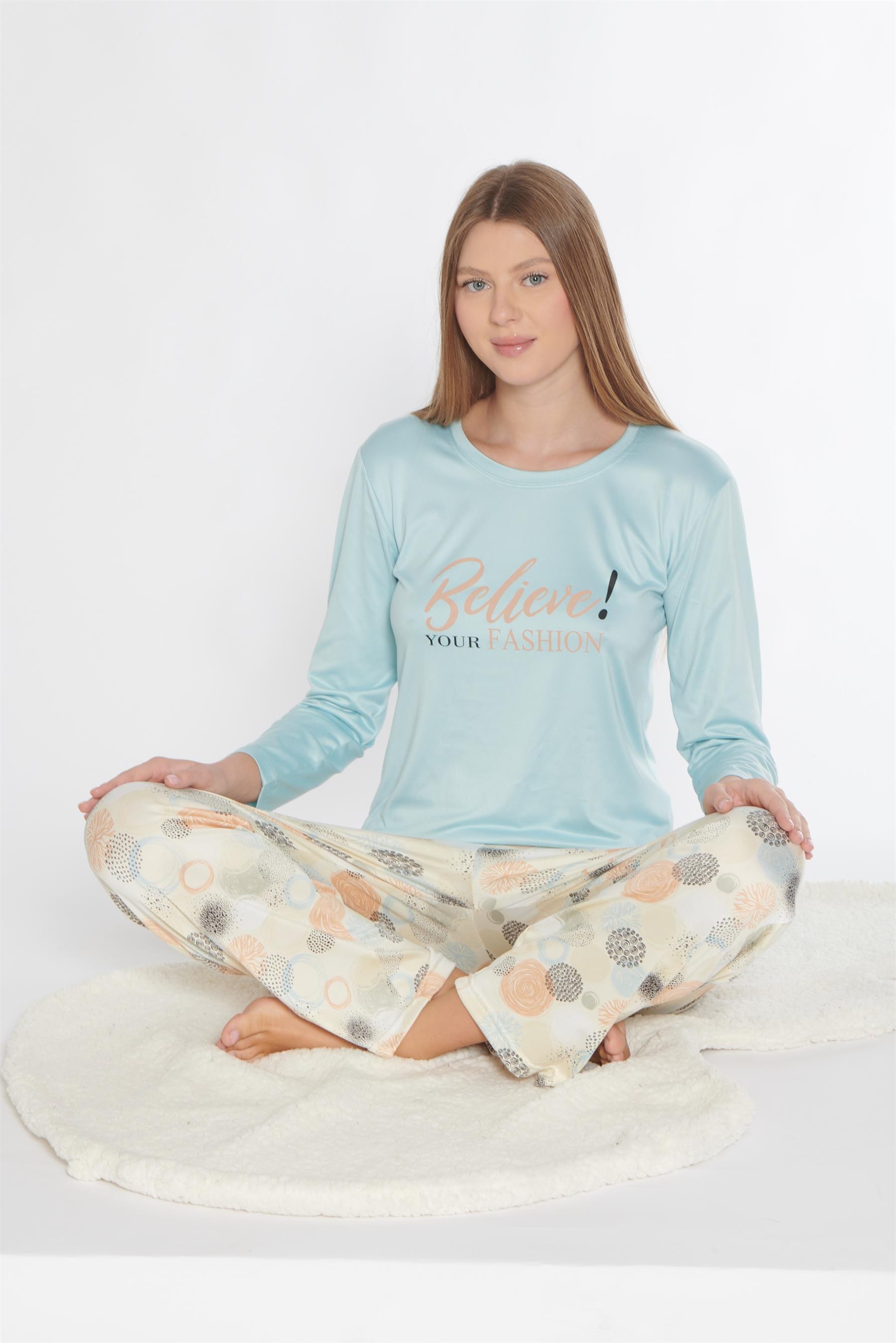 UZUN KOL PİJAMA TAKIM VİSKON MEVSİMLİK ALPERİ 790-310